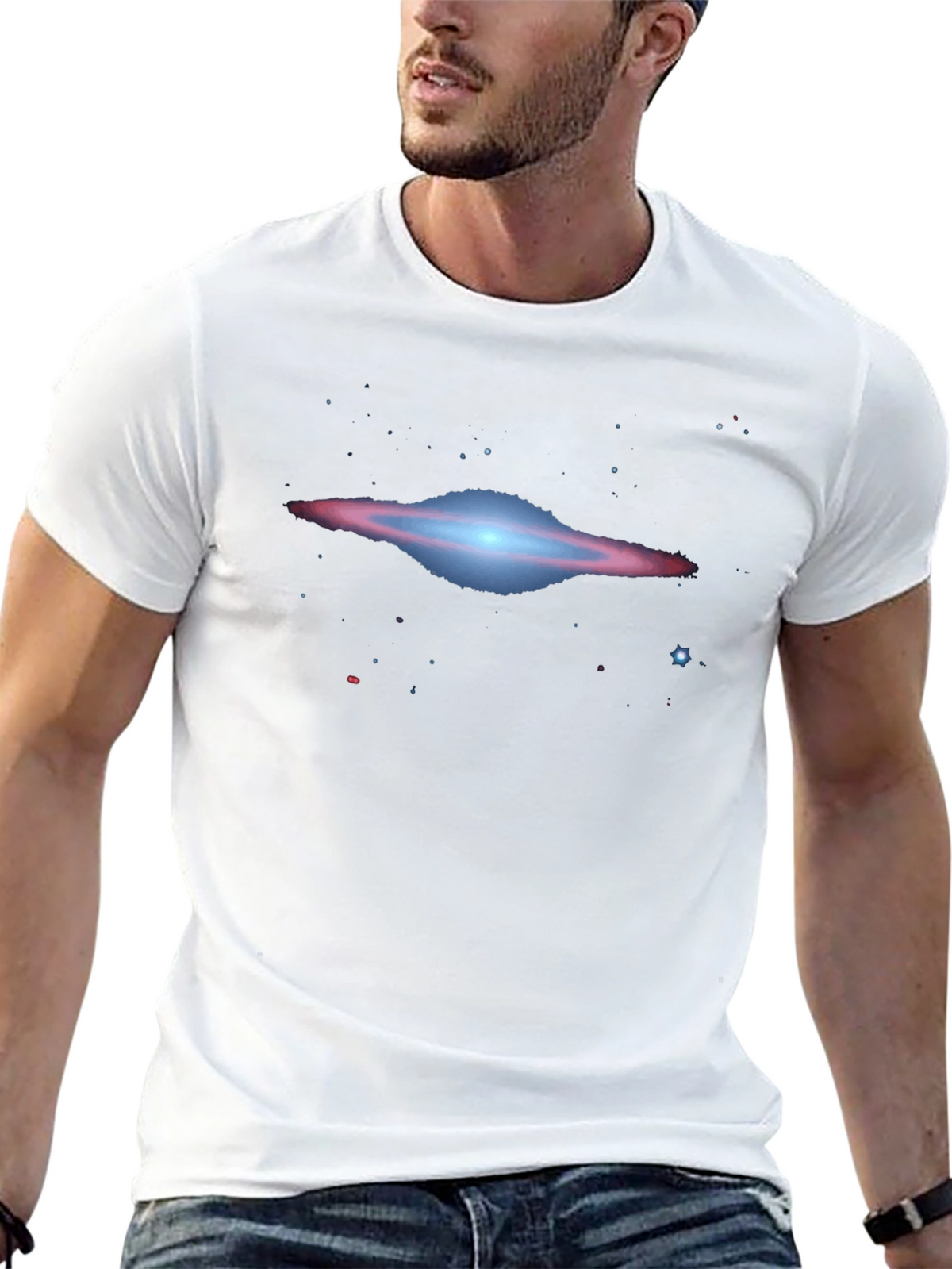 Galaxy Print Black T-Shirt