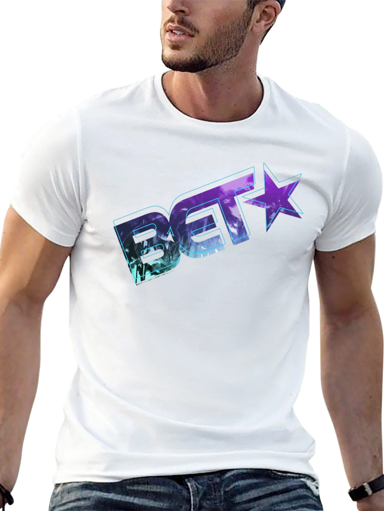 BET Palm Design Black T-Shirt