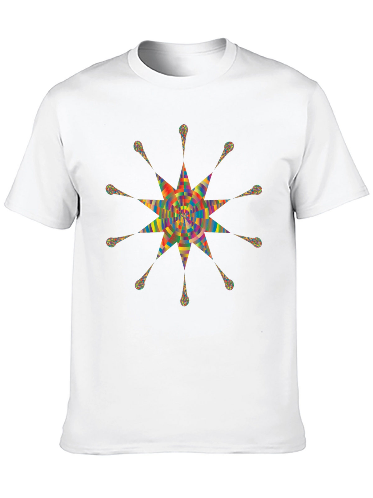 Geometric Starburst Graphic Print Black T-Shirt