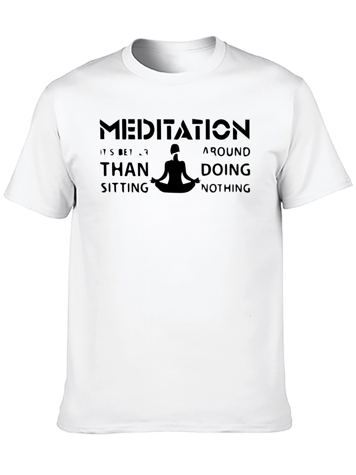 Meditate T-Shirt - Black Graphic Tee for Men