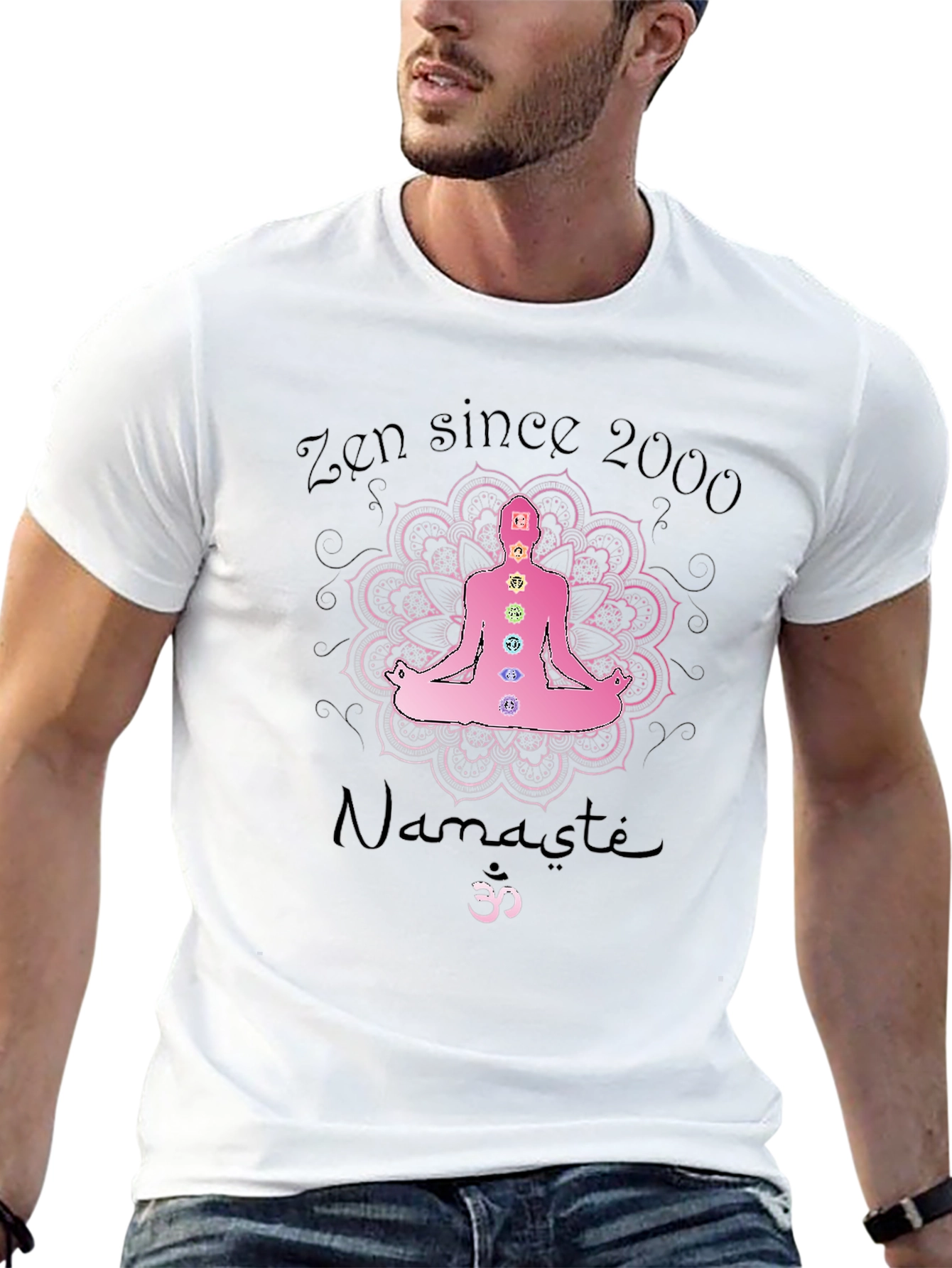 Zen Since 2000 Chakra Mandala Namaste Black T-Shirt