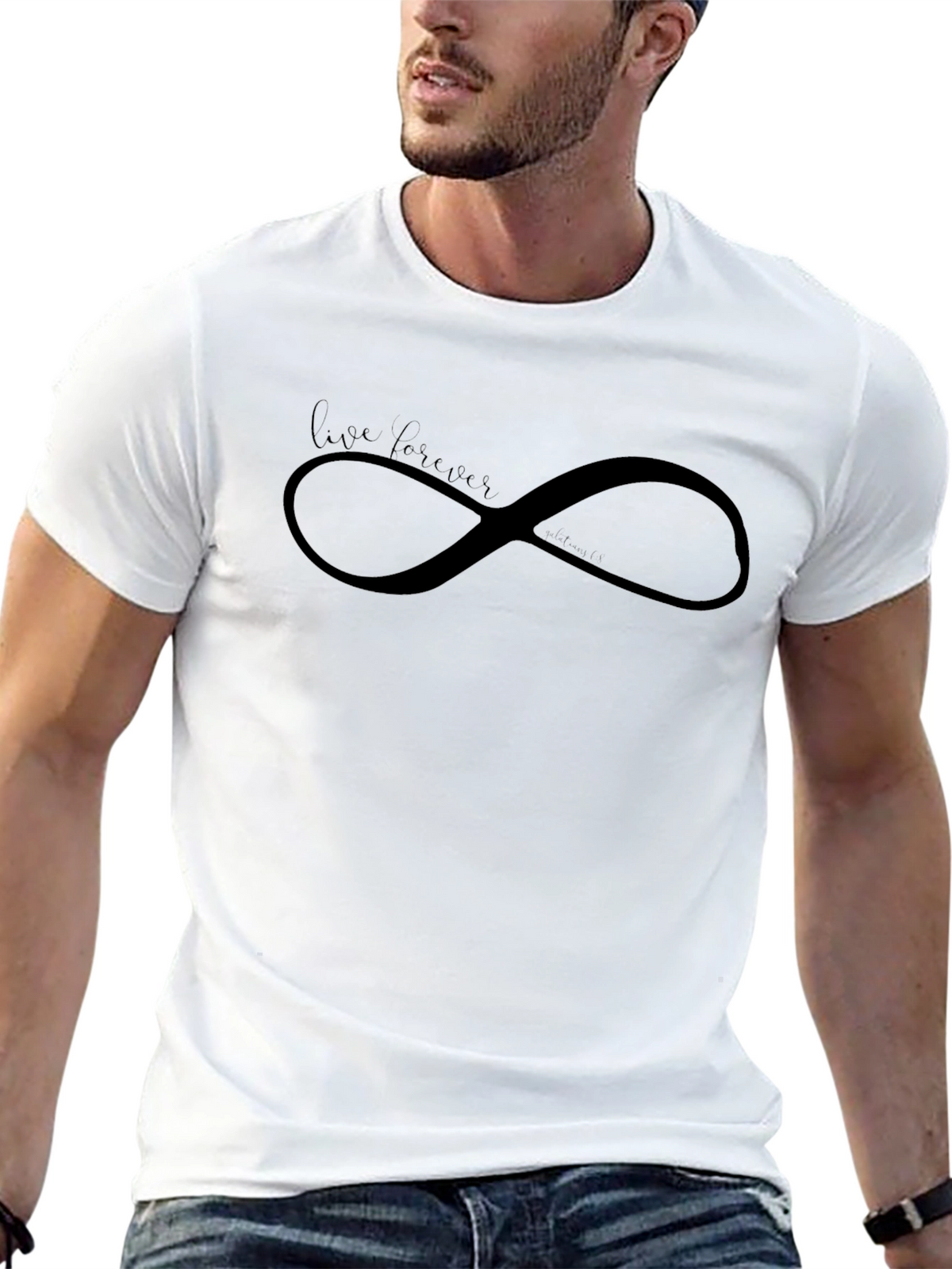 Live Forever Infinity Symbol Black T-Shirt