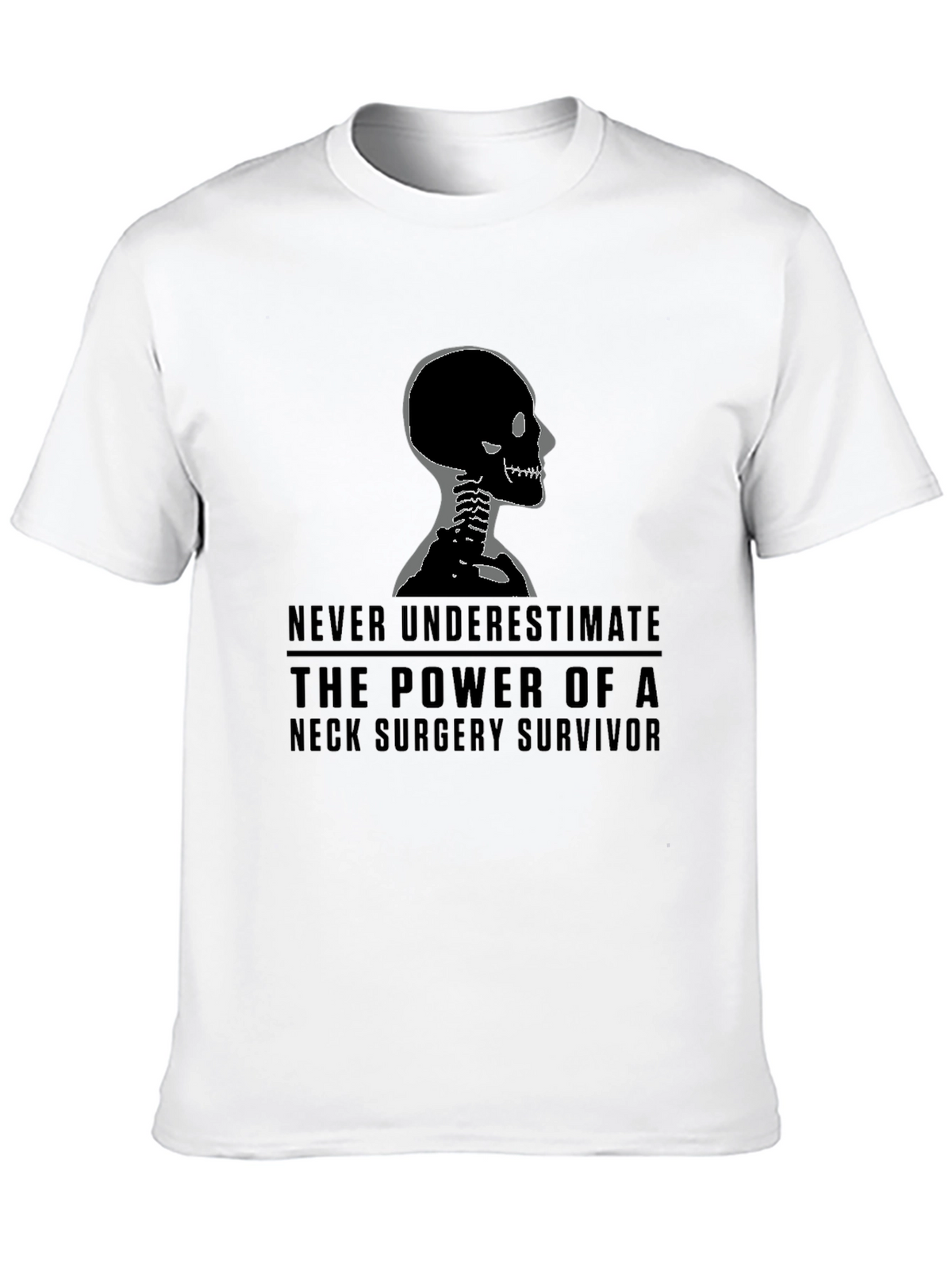 Neck Surgery Survivor T-Shirt - Skeleton Graphic Tee