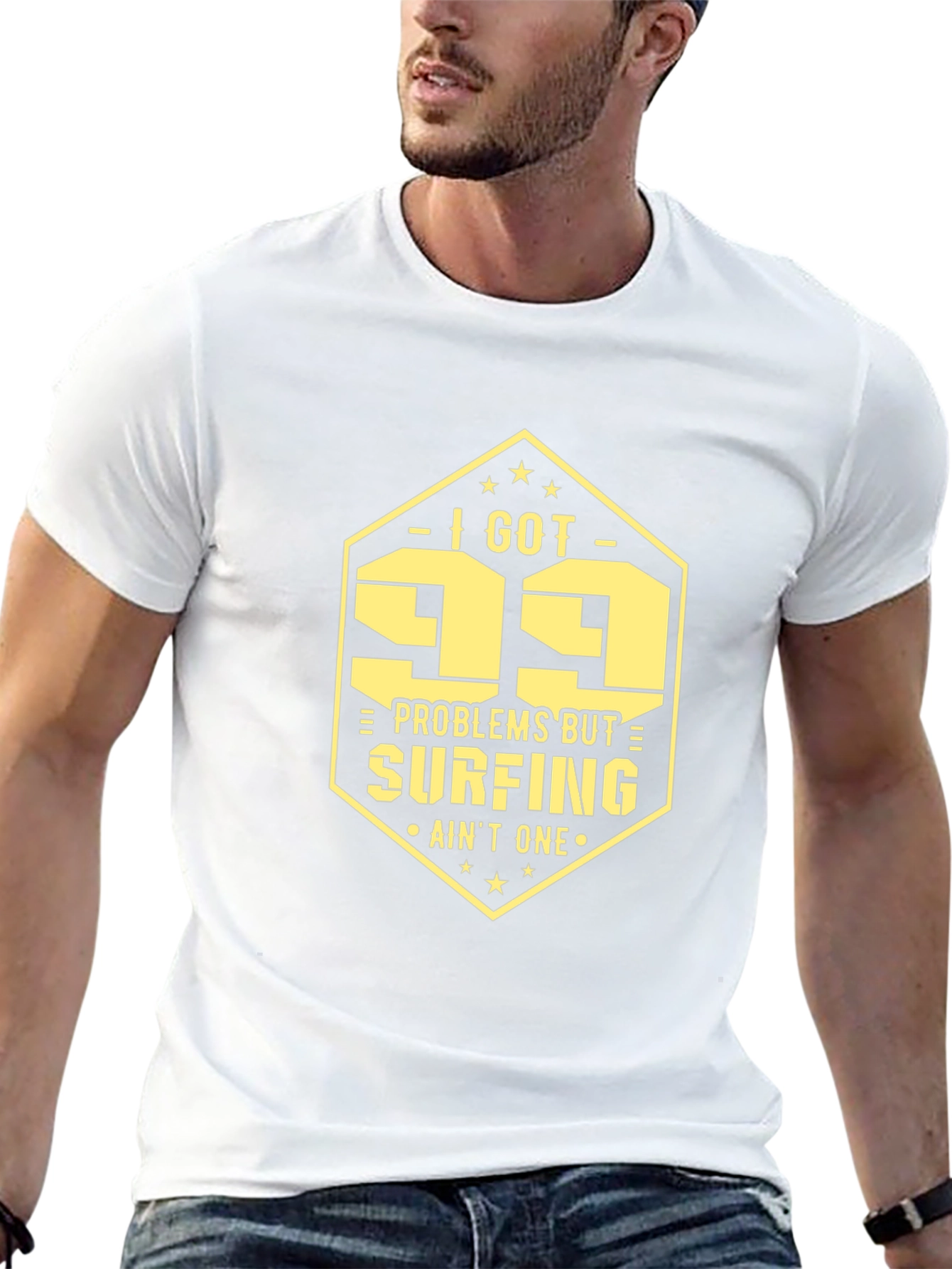 99 Problems Surfing T-Shirt: Mens Black Tee