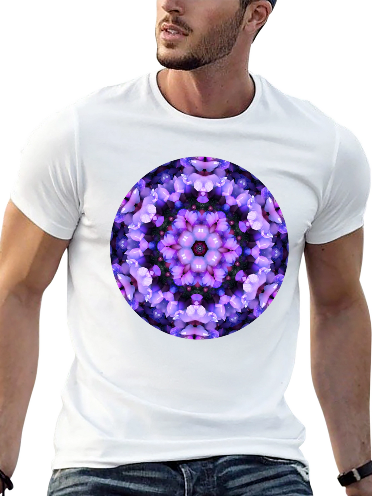 Floral Mandala Graphic Black T-Shirt