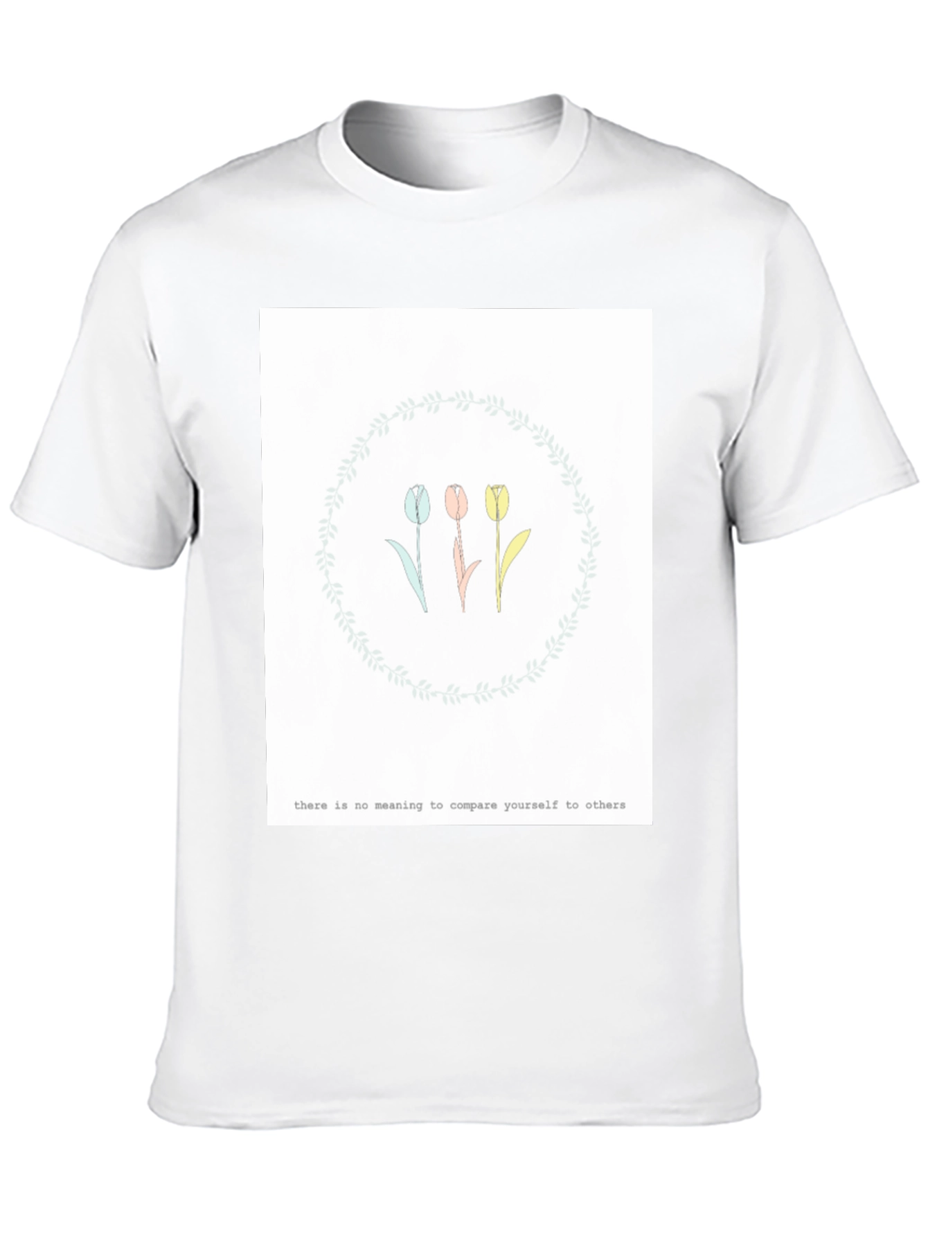 Tulip Wreath Graphic Tee - Motivational Slogan