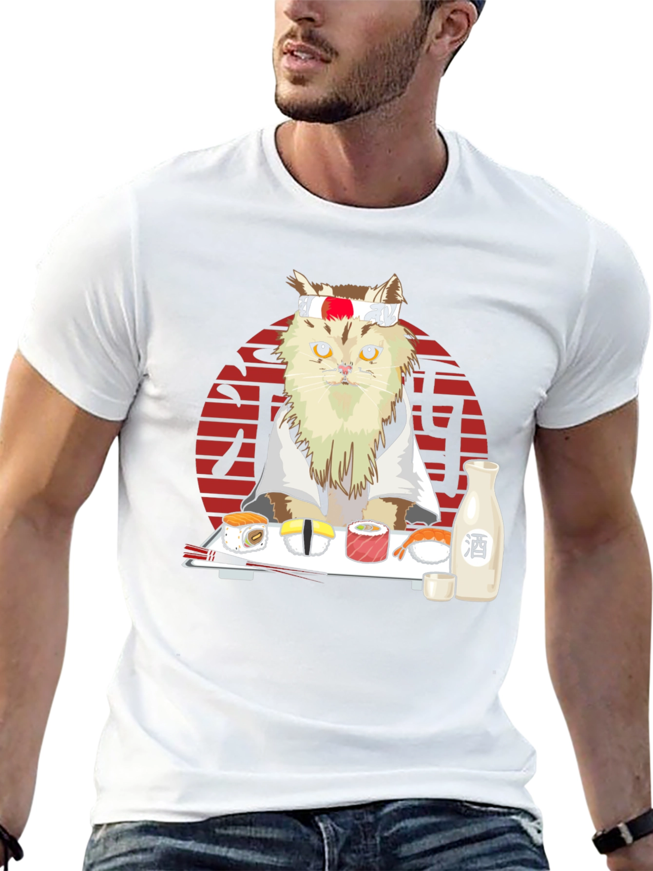 Sushi Cat T-Shirt - Japanese Style