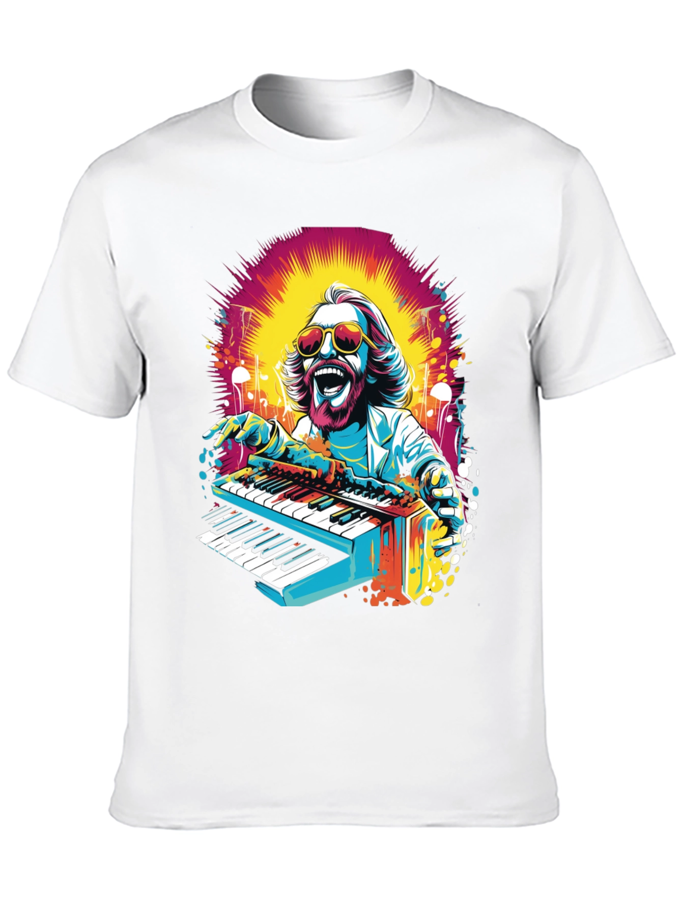 Retro Piano Man Graphic T-Shirt