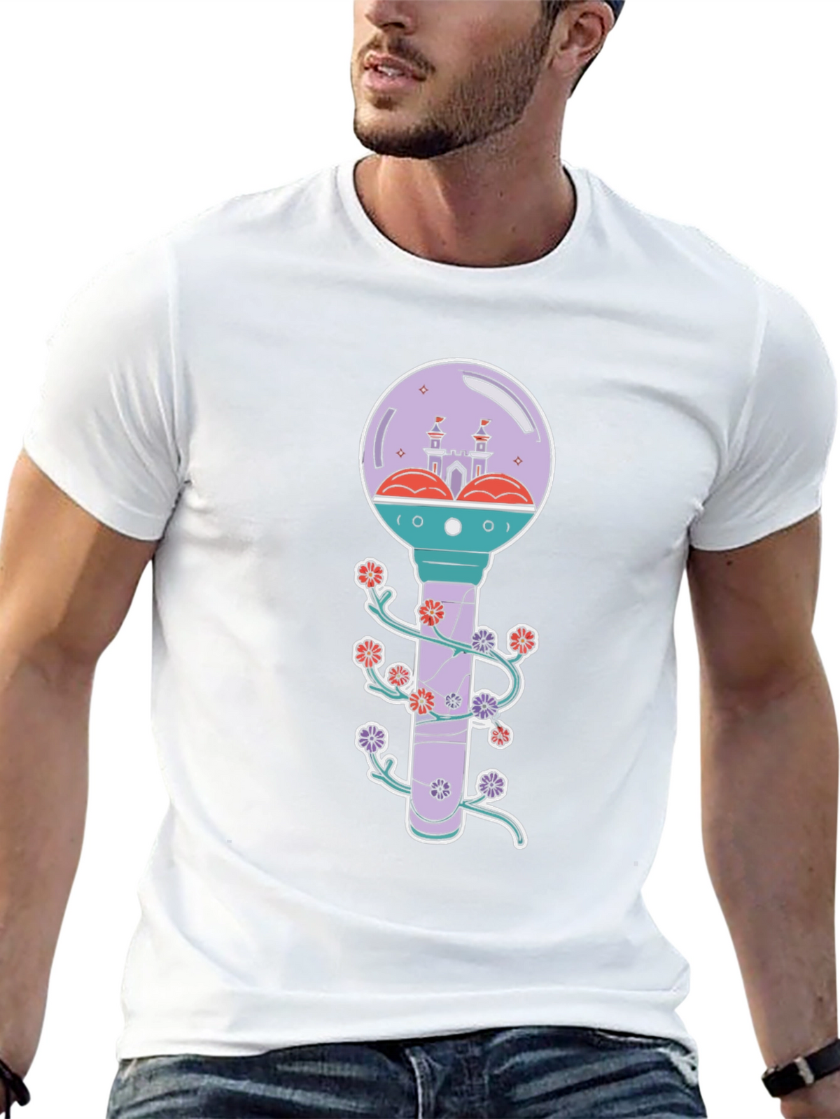 Floral Castle Graphic T-Shirt