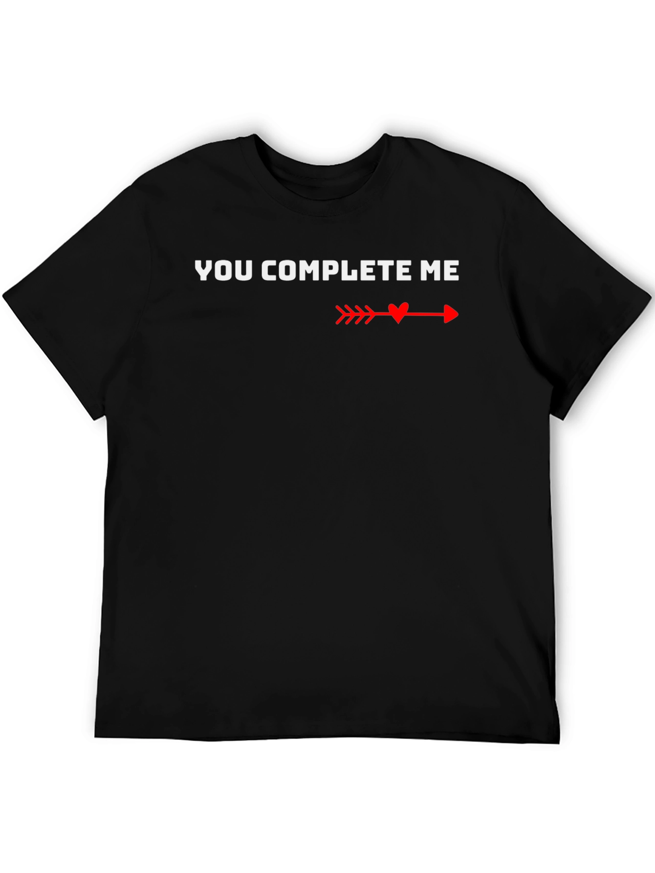 You Complete Me Arrow Heart Graphic Tee - Black