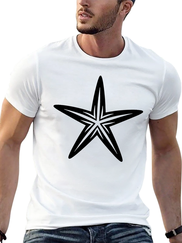 Bold Star Design Black T-Shirt