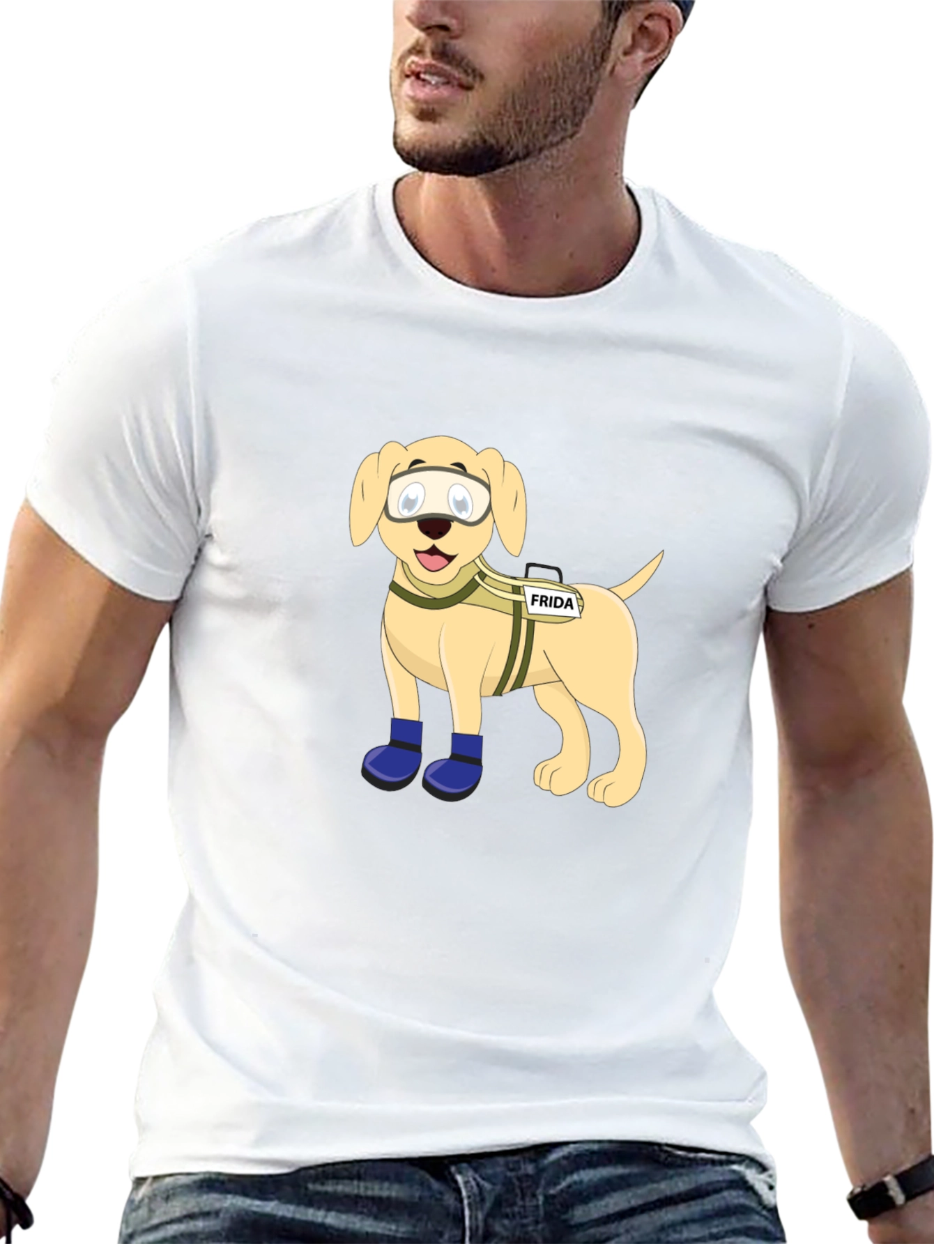 Dog Cartoon T-Shirt - Frida Rescue Dog Design