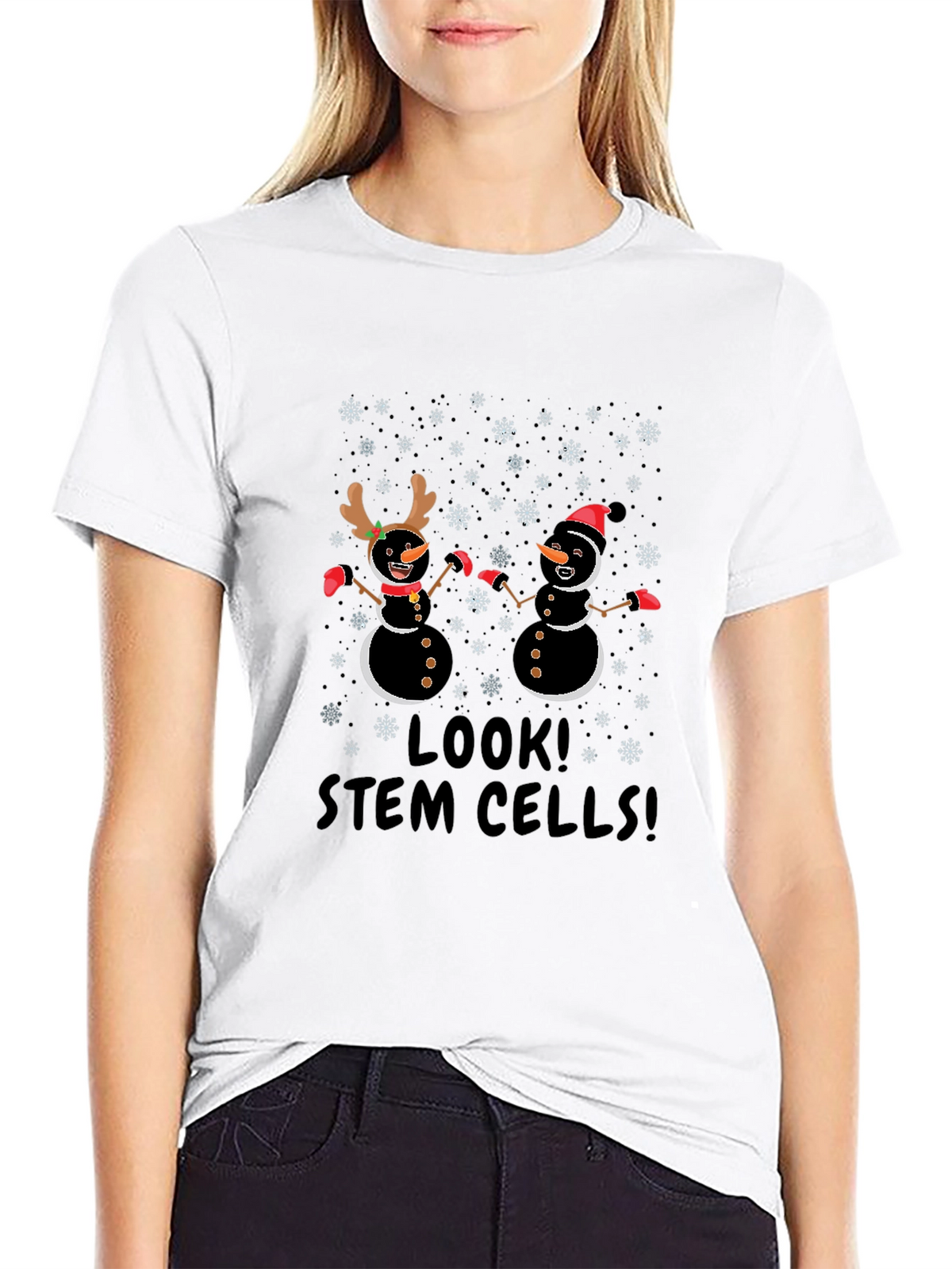 White Look! Stem Cells! Holiday T-Shirt - front view 5 of 6