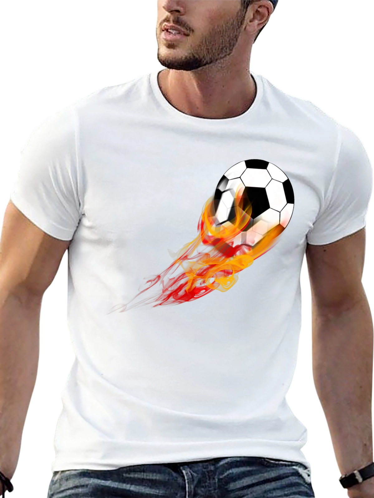Flaming Soccer Ball Graphic Tee