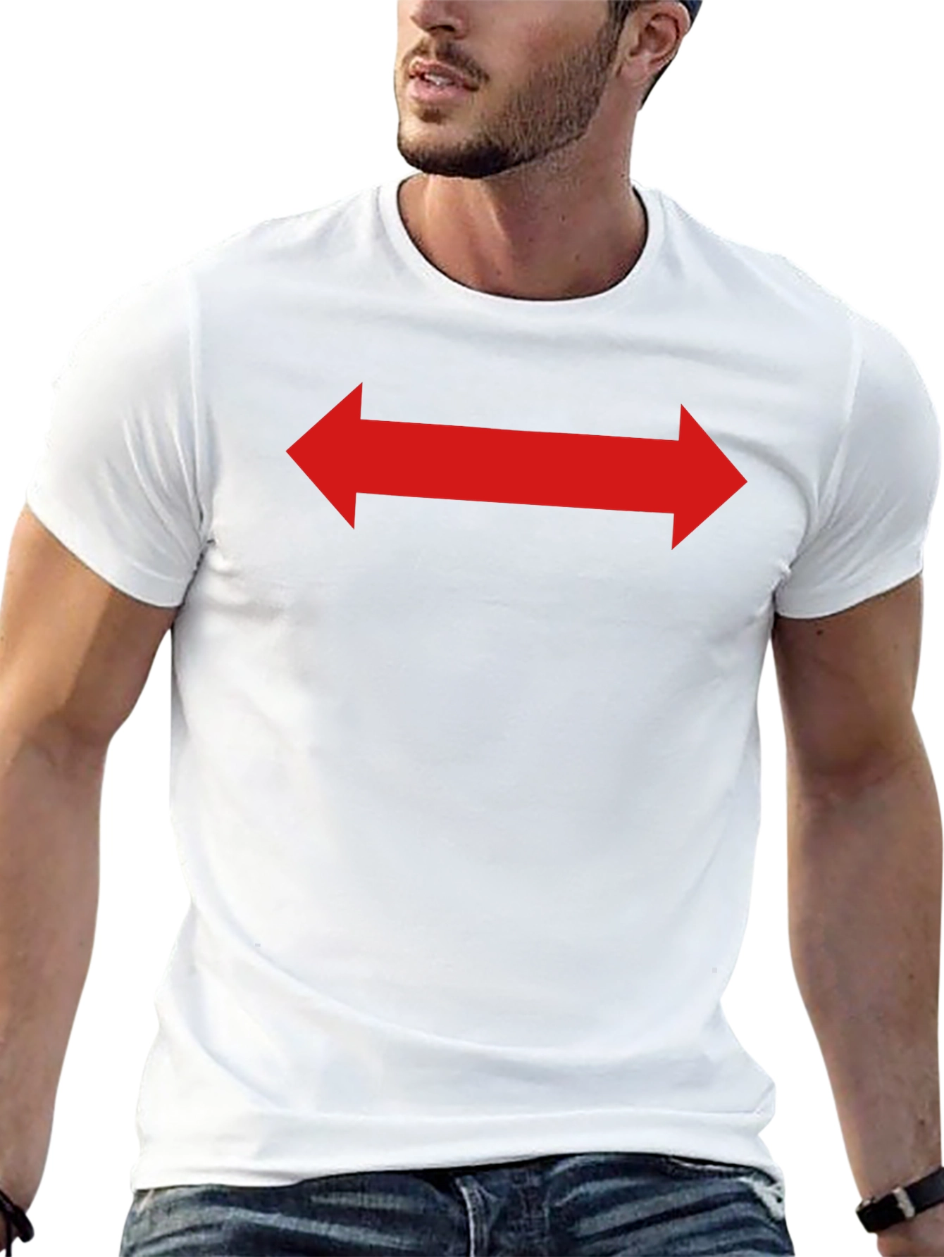 Red Arrow Graphic Tee - Black Cotton Shirt
