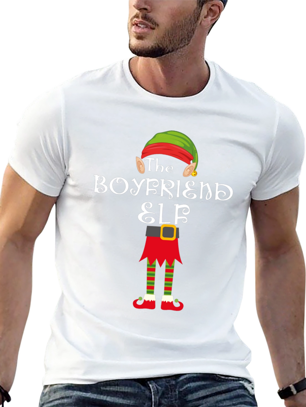 Boyfriend Elf Holiday Graphic Tee
