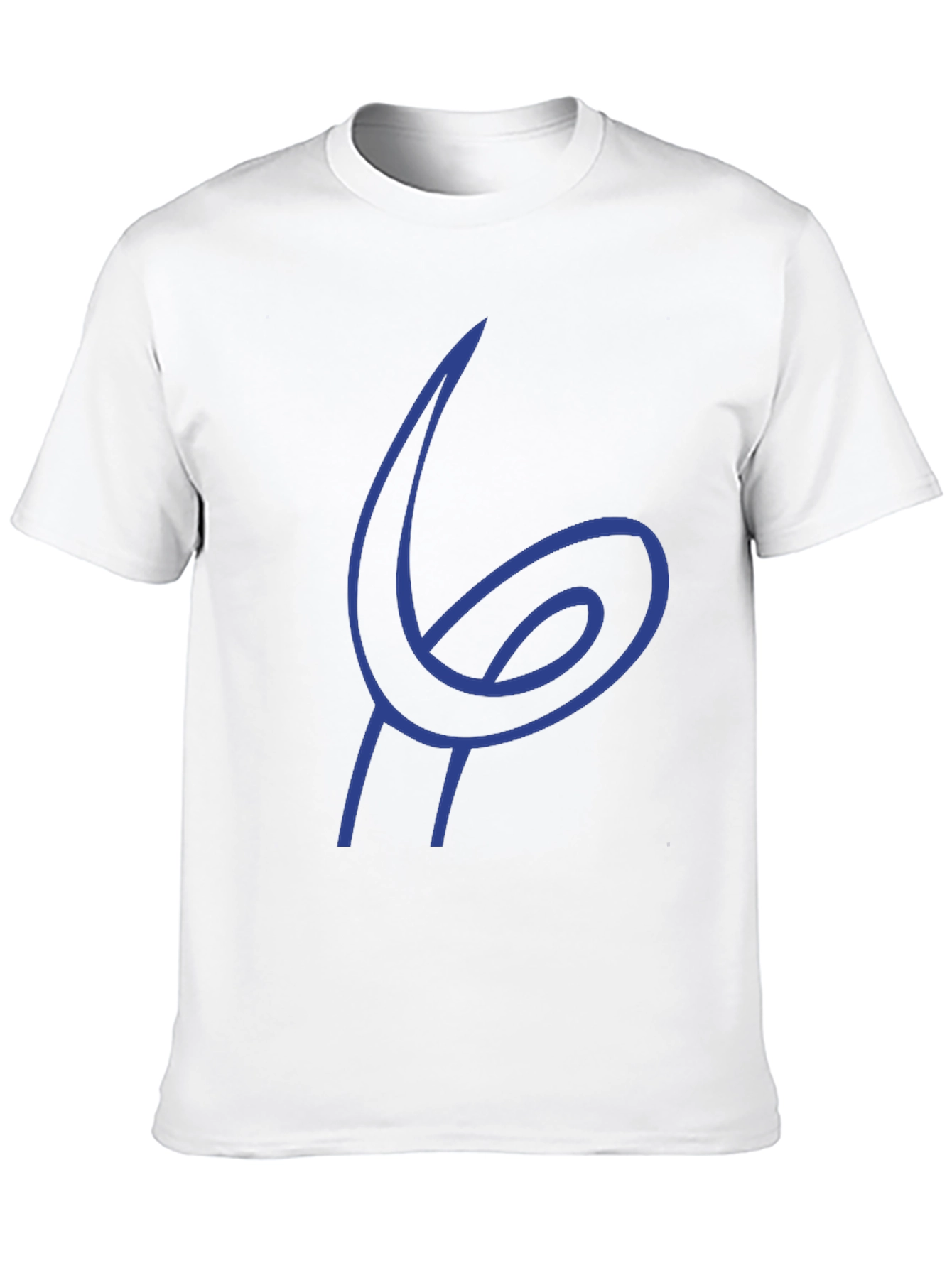 Blue Abstract Design Black T-Shirt
