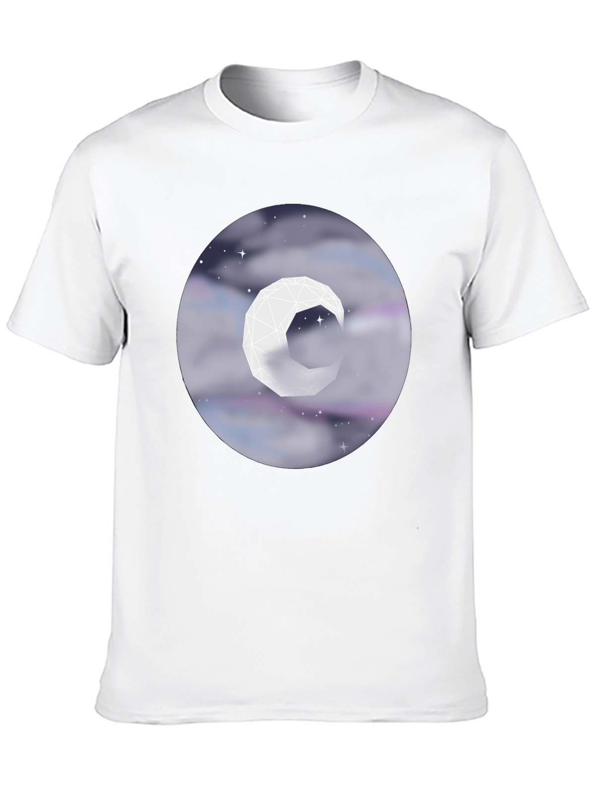 Geometric Moon Tee - Celestial Style