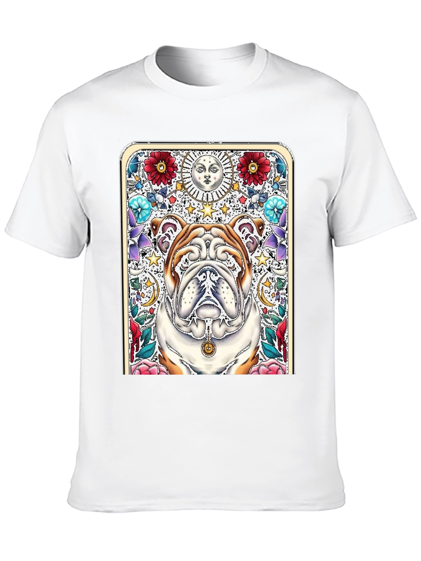 Bulldog Tarot Card T-Shirt - Unique Graphic Tee
