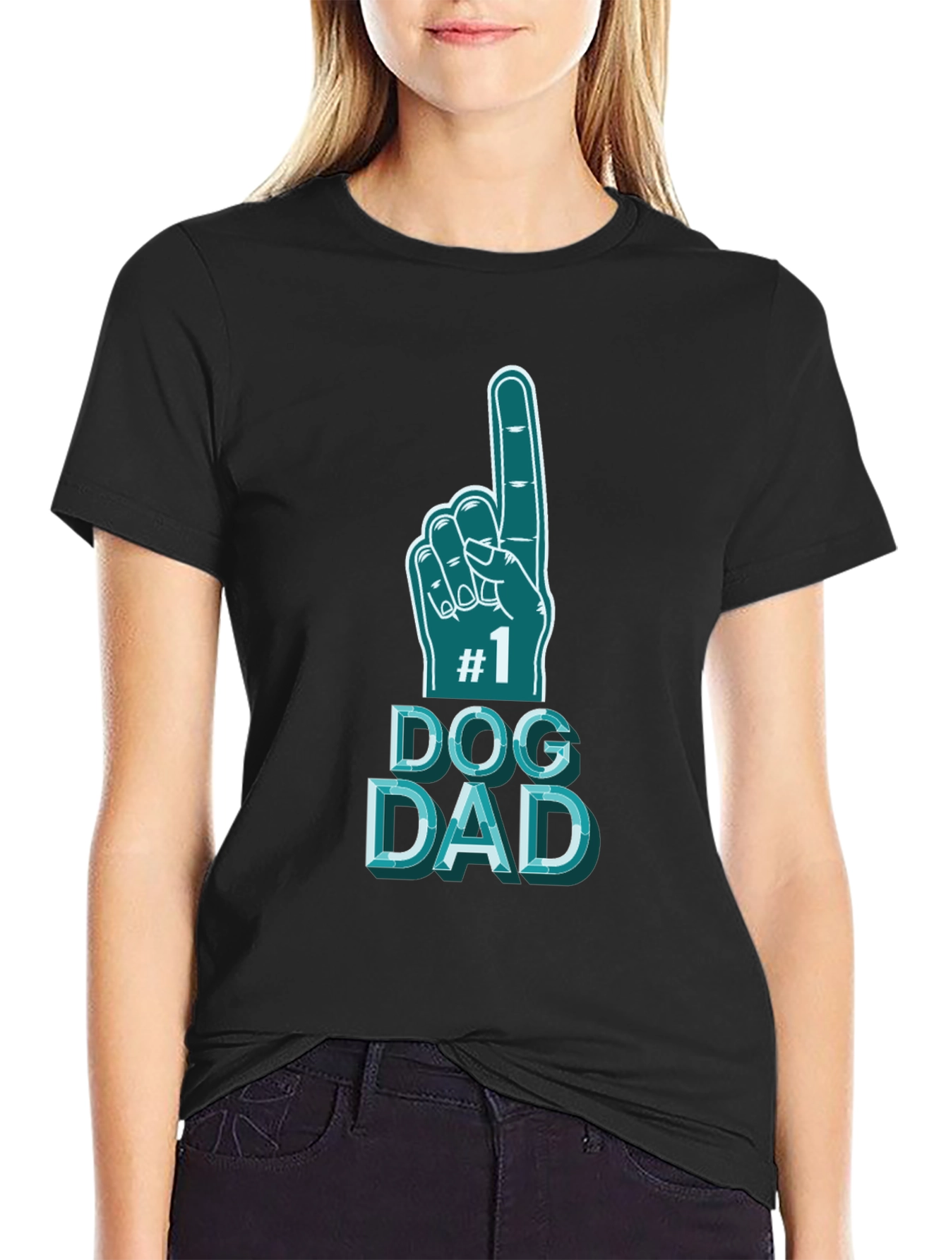 #1 Dog Dad T-Shirt - Black Graphic Tee