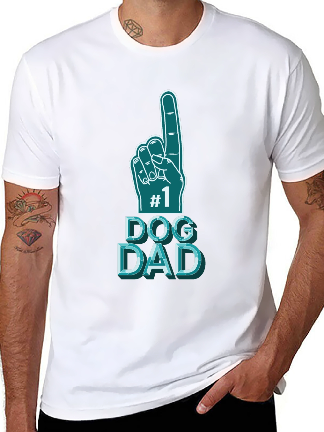 #1 Dog Dad T-Shirt - Black Graphic Tee