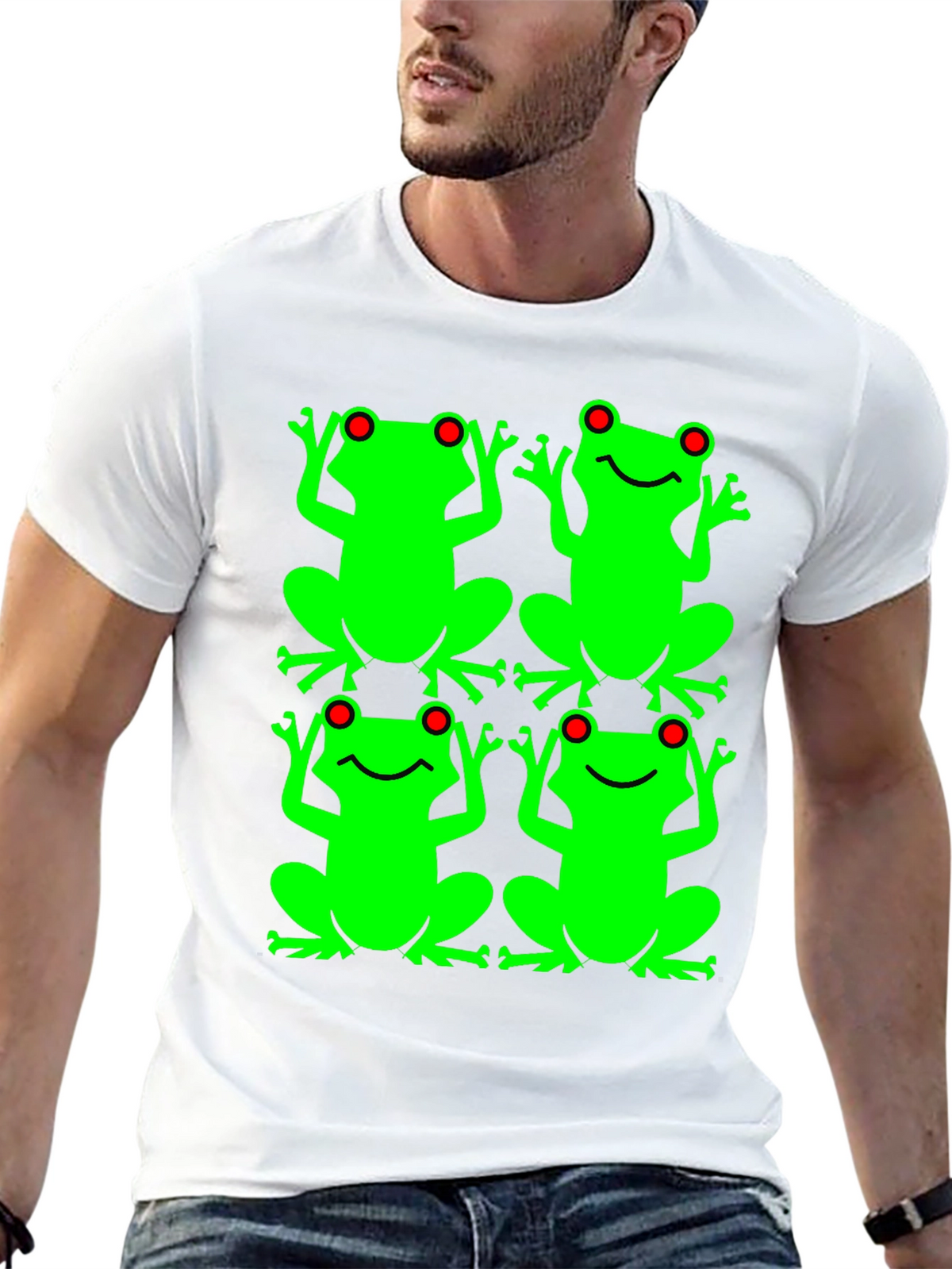 Frog Pattern Graphic T-Shirt