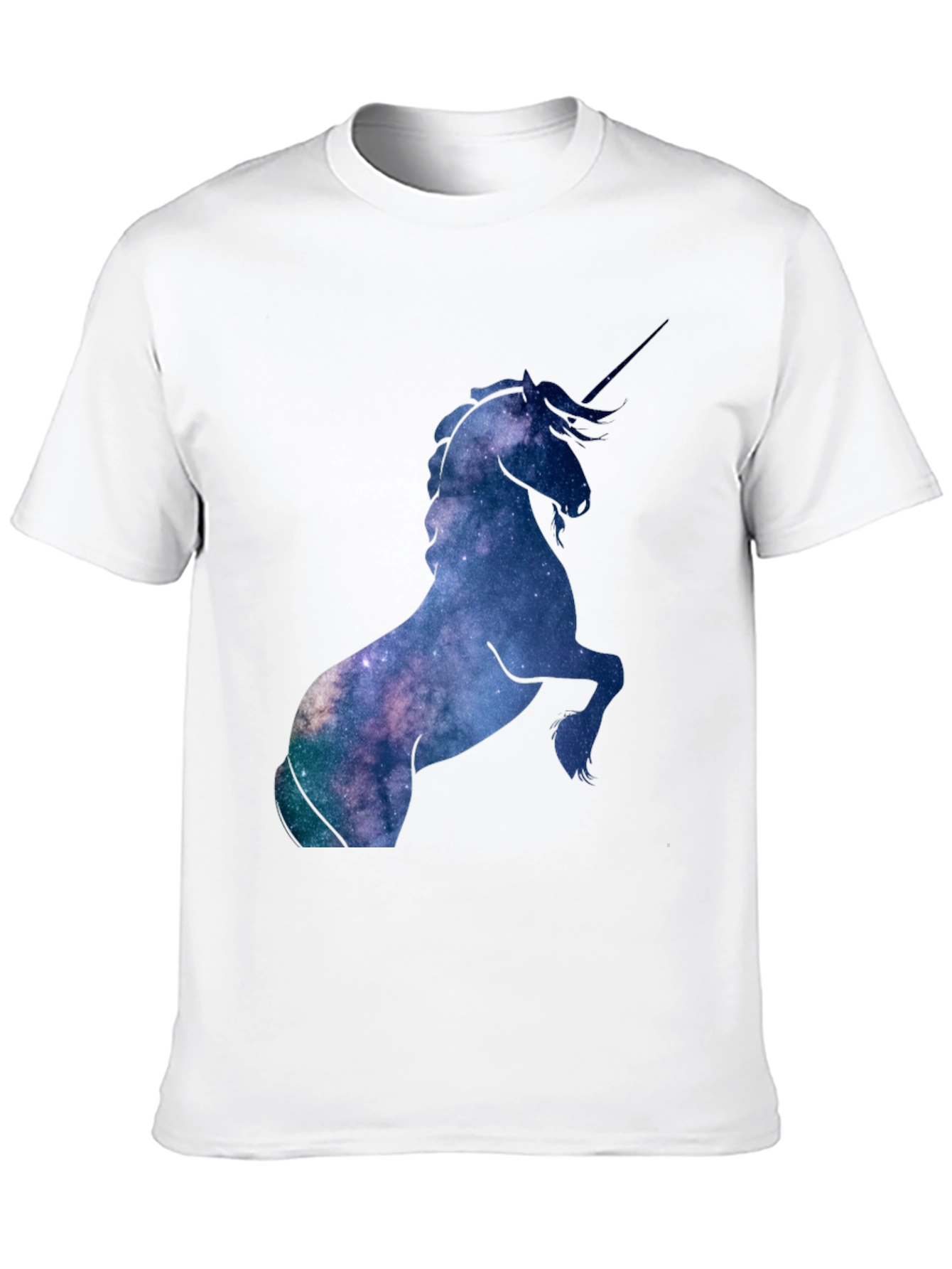 Unicorn Galaxy Print Black T-Shirt