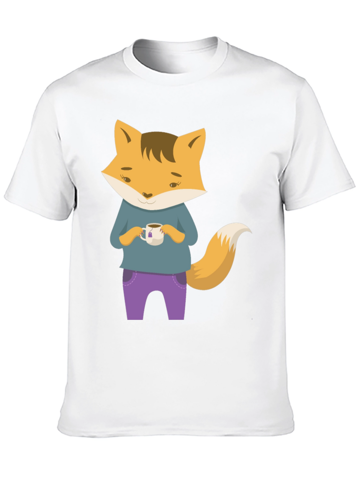 Fox Tea T-Shirt - Cute Cartoon Fox Design