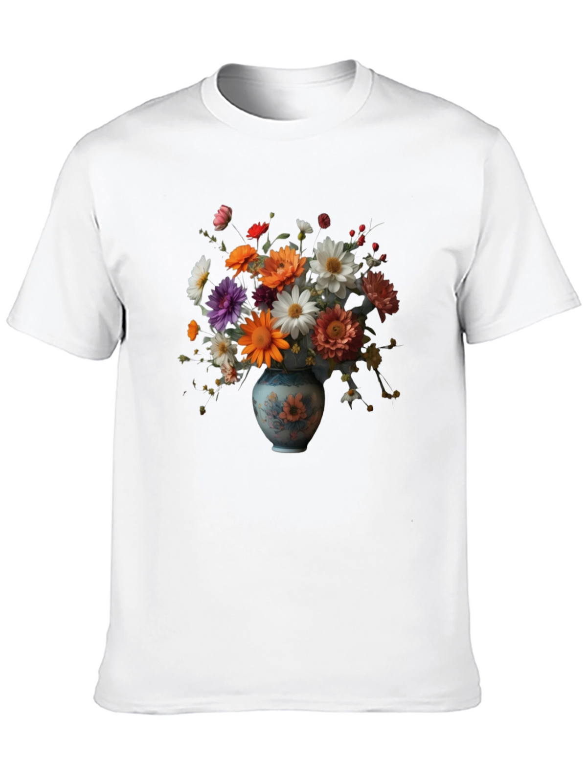 Floral Vase Graphic Tee - Artistic Comfort