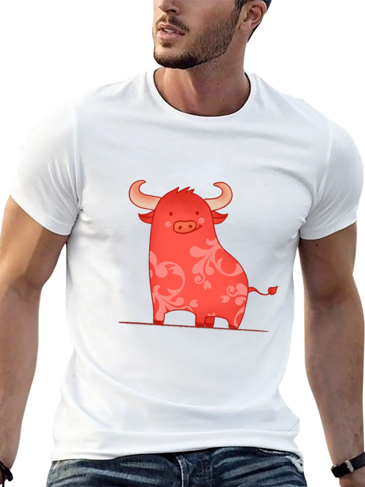 Red Bull Graphic Print Crew Neck T-Shirt