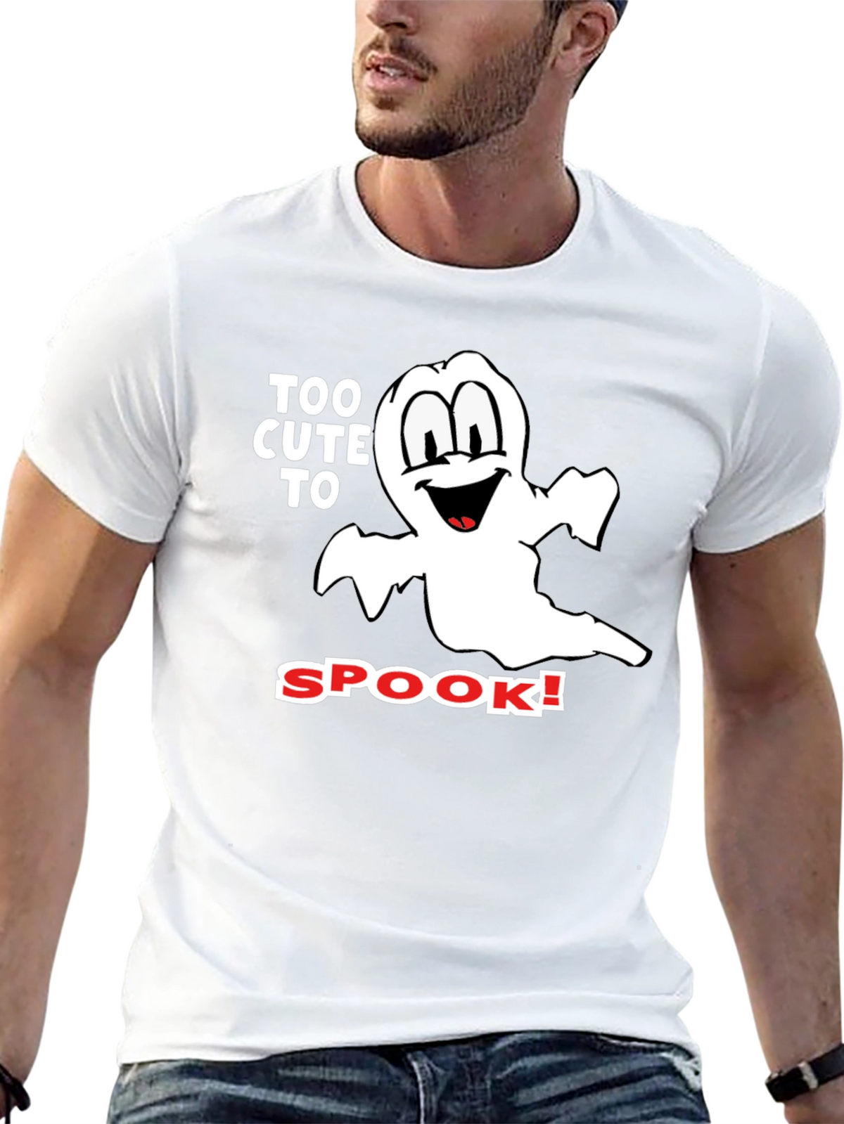 Too Cute to Spook Black Halloween T-Shirt