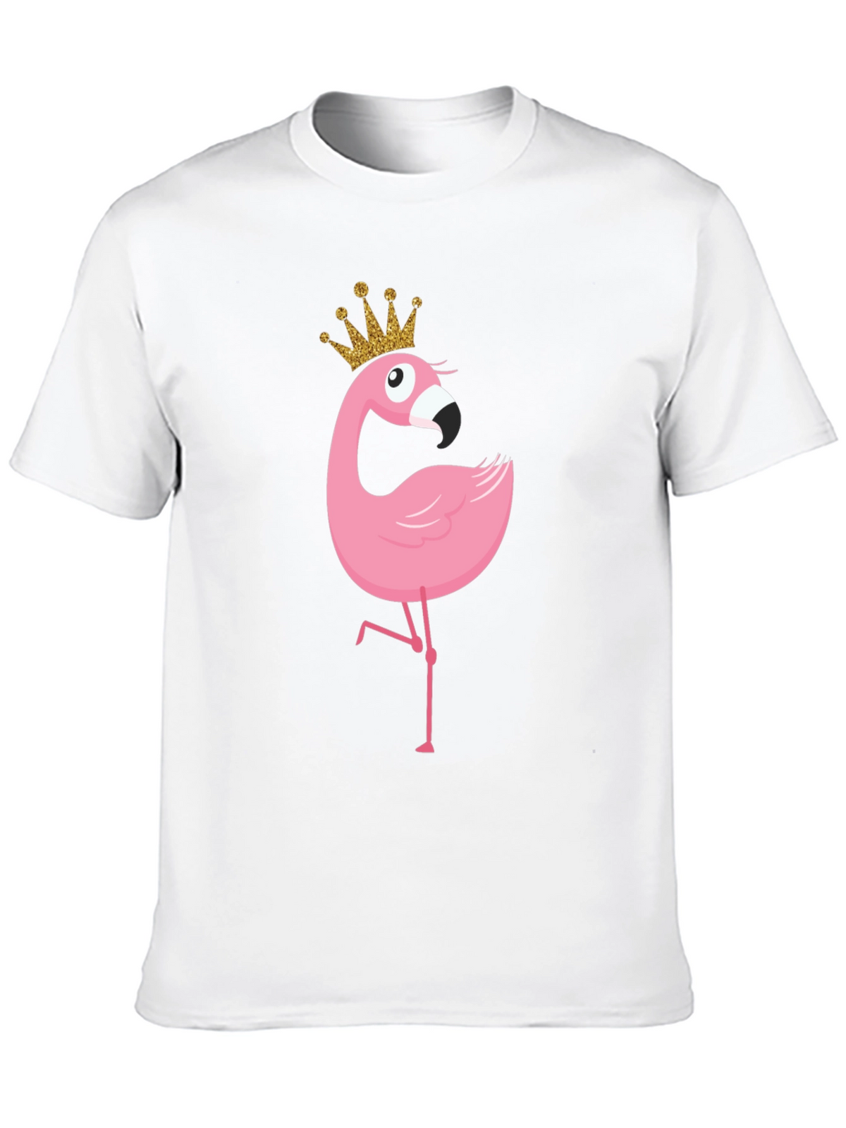 Flamingo Princess T-Shirt - Black Crew Neck Tee