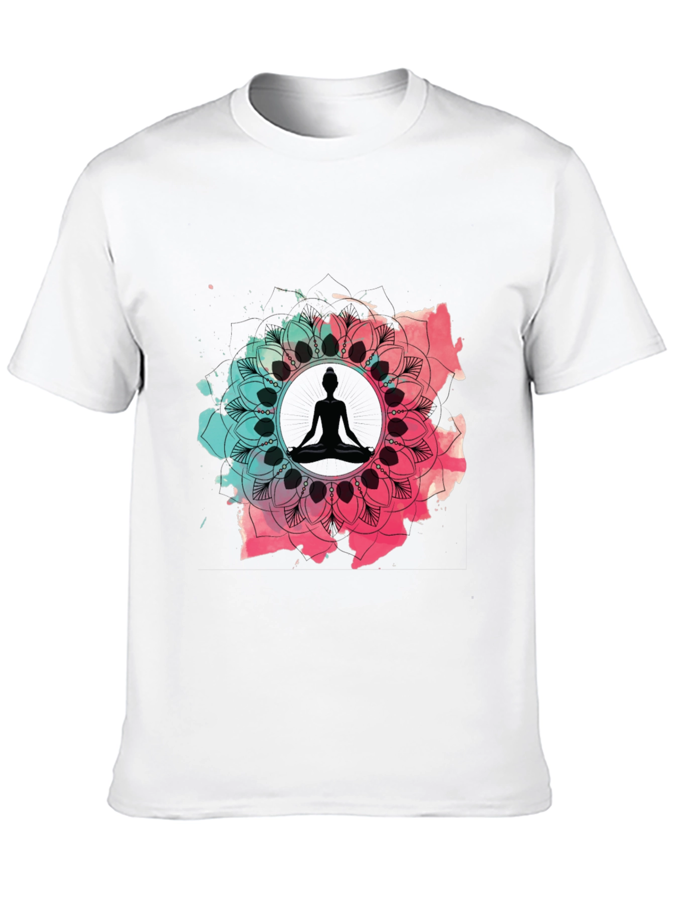 Meditative Mandala Graphic Tee - Black