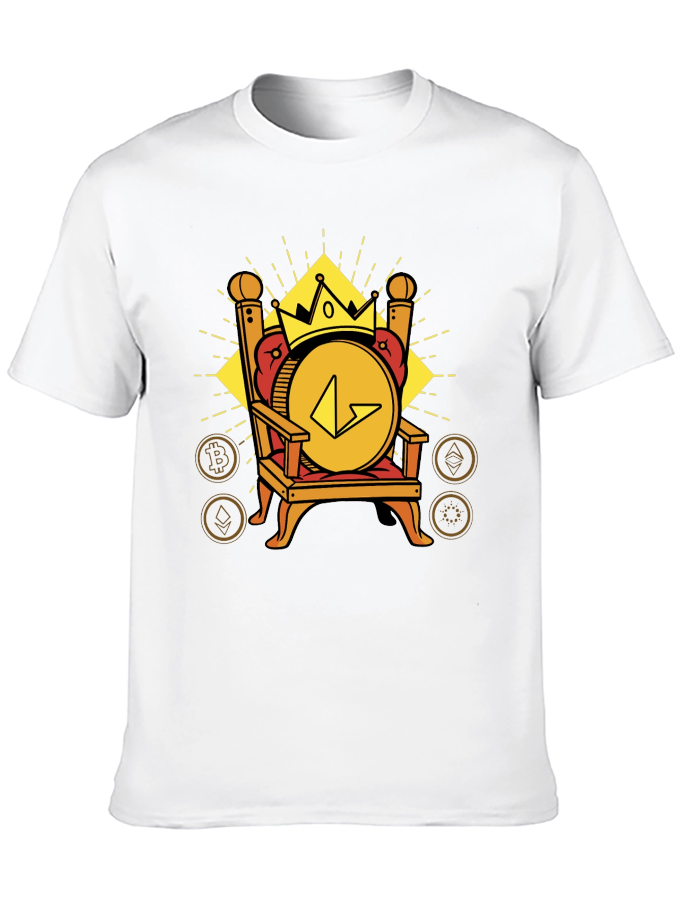 Crypto King Black T-Shirt - Bitcoin Ethereum Design
