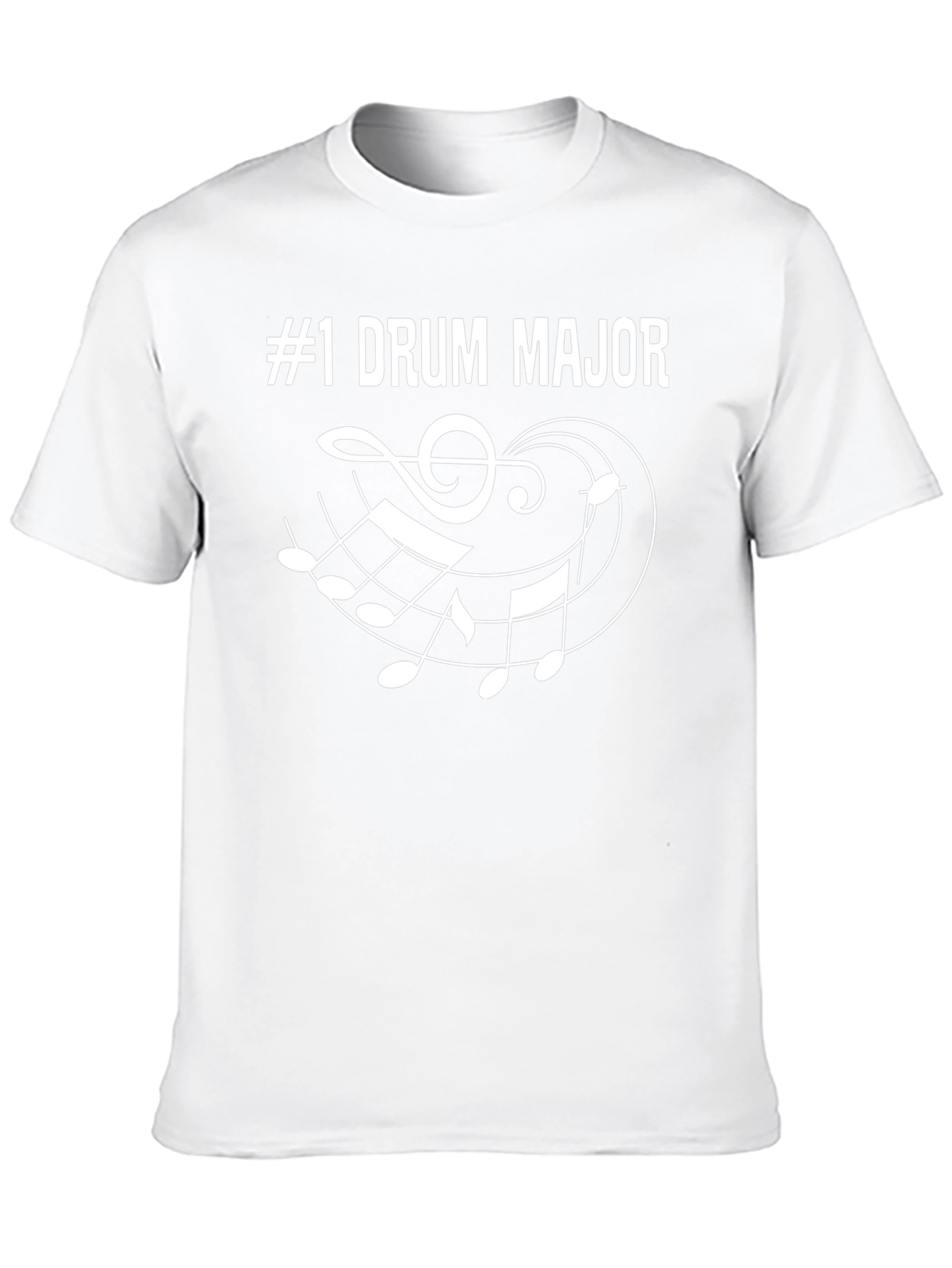 #1 Drum Major Music Notes Graphic Black T-Shirt