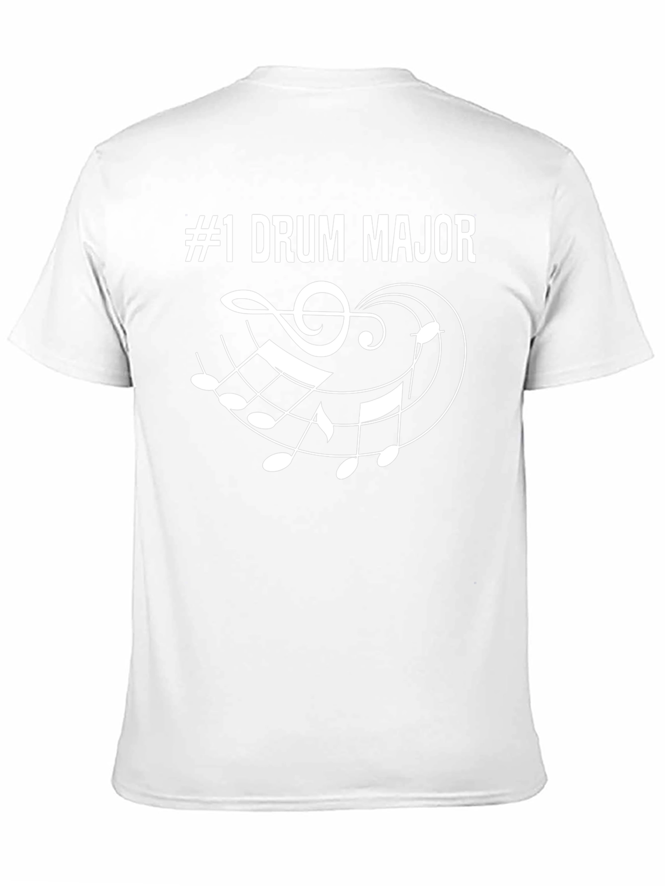 #1 Drum Major Music Notes Graphic Black T-Shirt