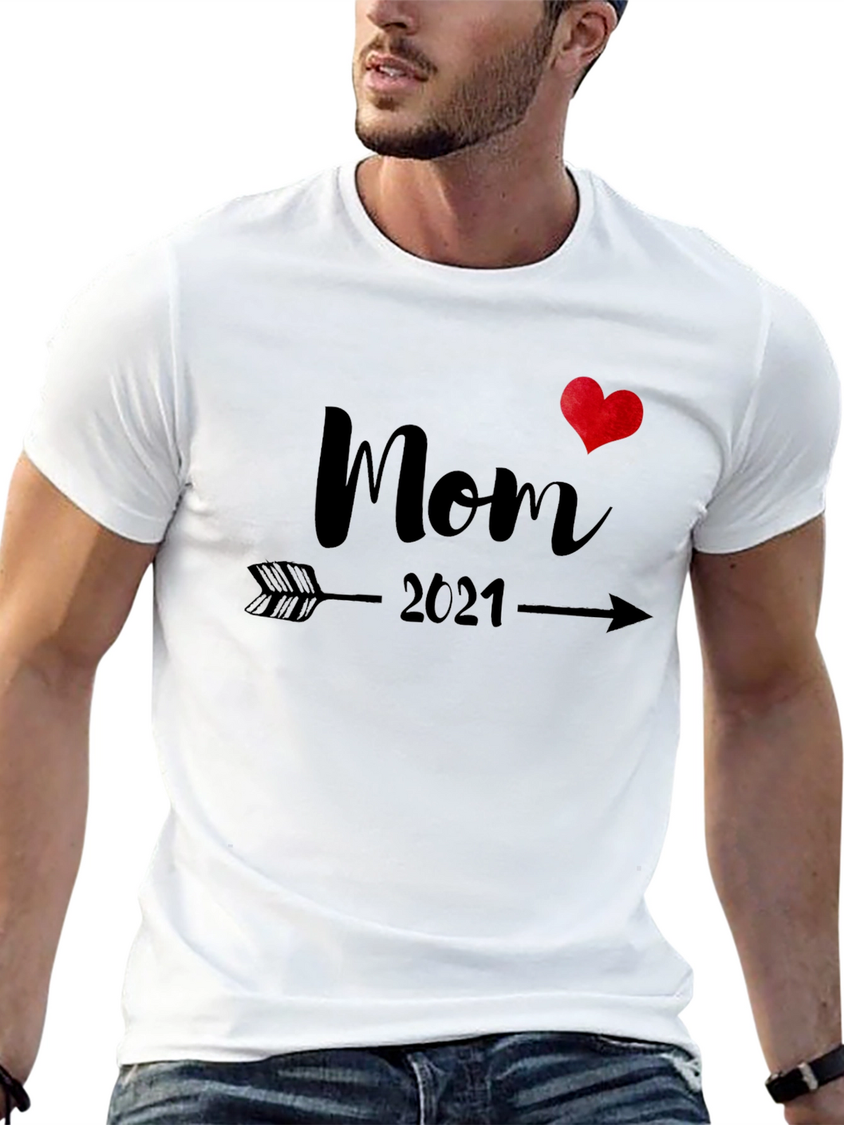 Mom 2021 T-Shirt - Arrow Through Heart Design