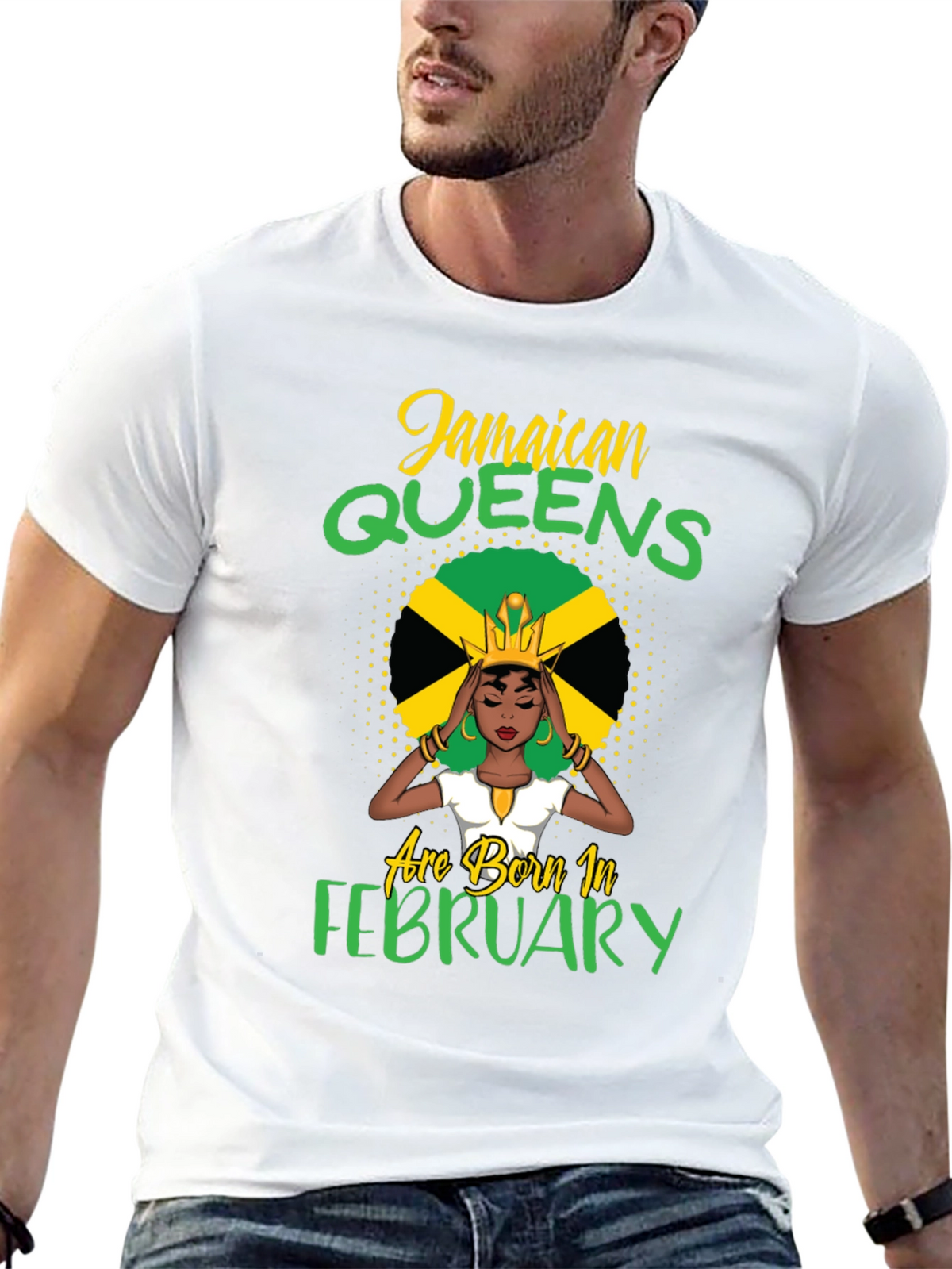 Jamaican Queens Born in February Black T-Shirt