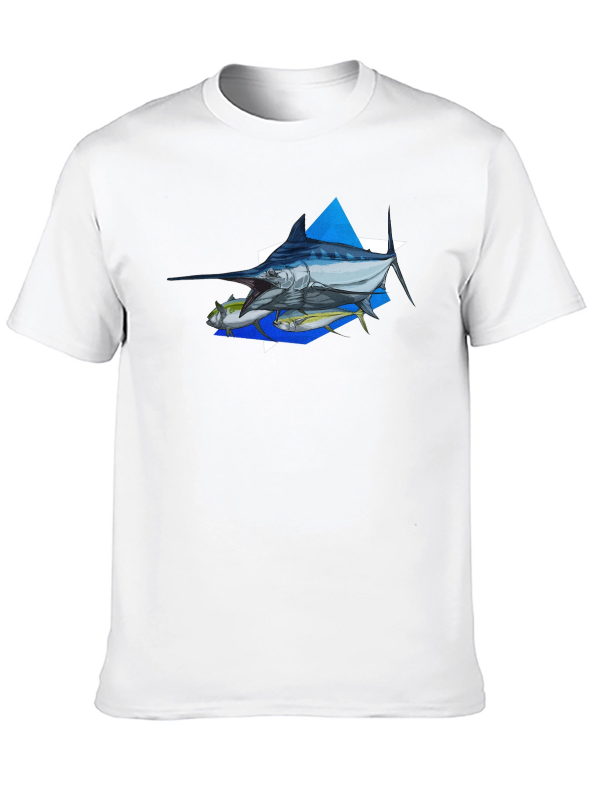 Marlin Fishing Graphic Tee - Black Cotton T-Shirt
