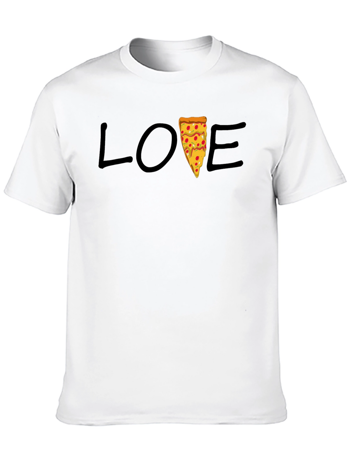 Love Pizza Graphic Tee - Casual Black T-Shirt