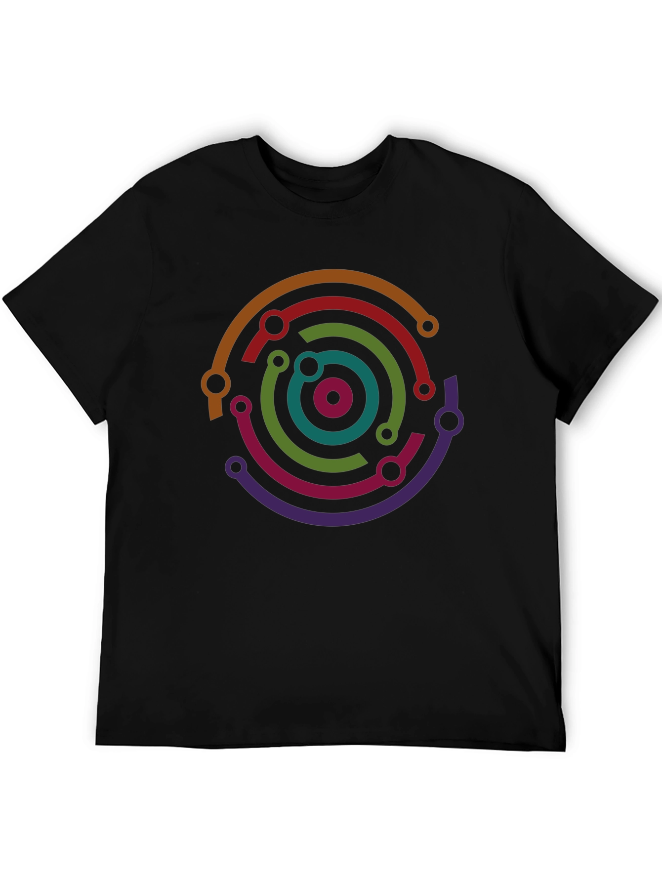 Abstract Circuit Ring Graphic T-Shirt