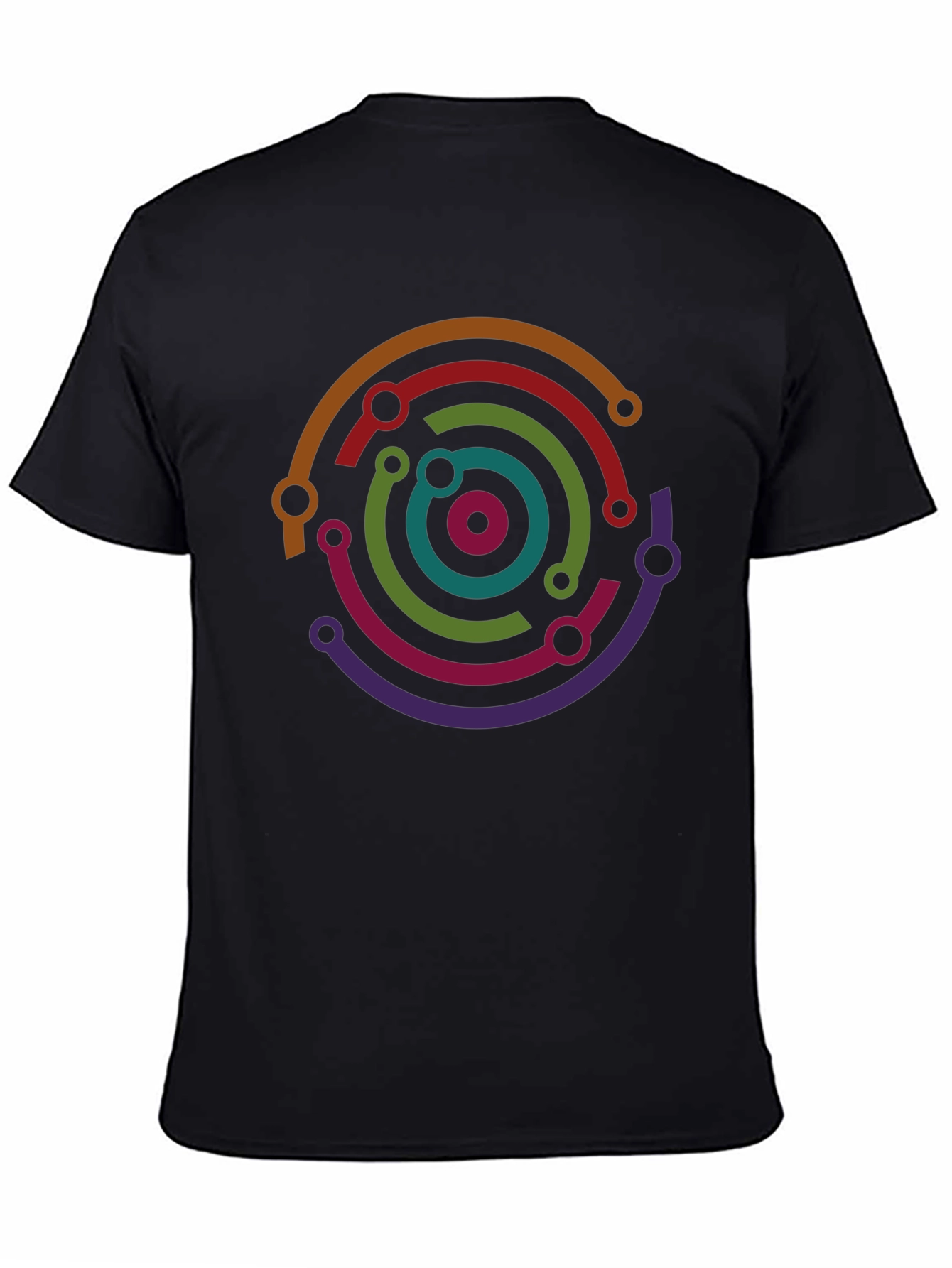 Abstract Circuit Ring Graphic T-Shirt