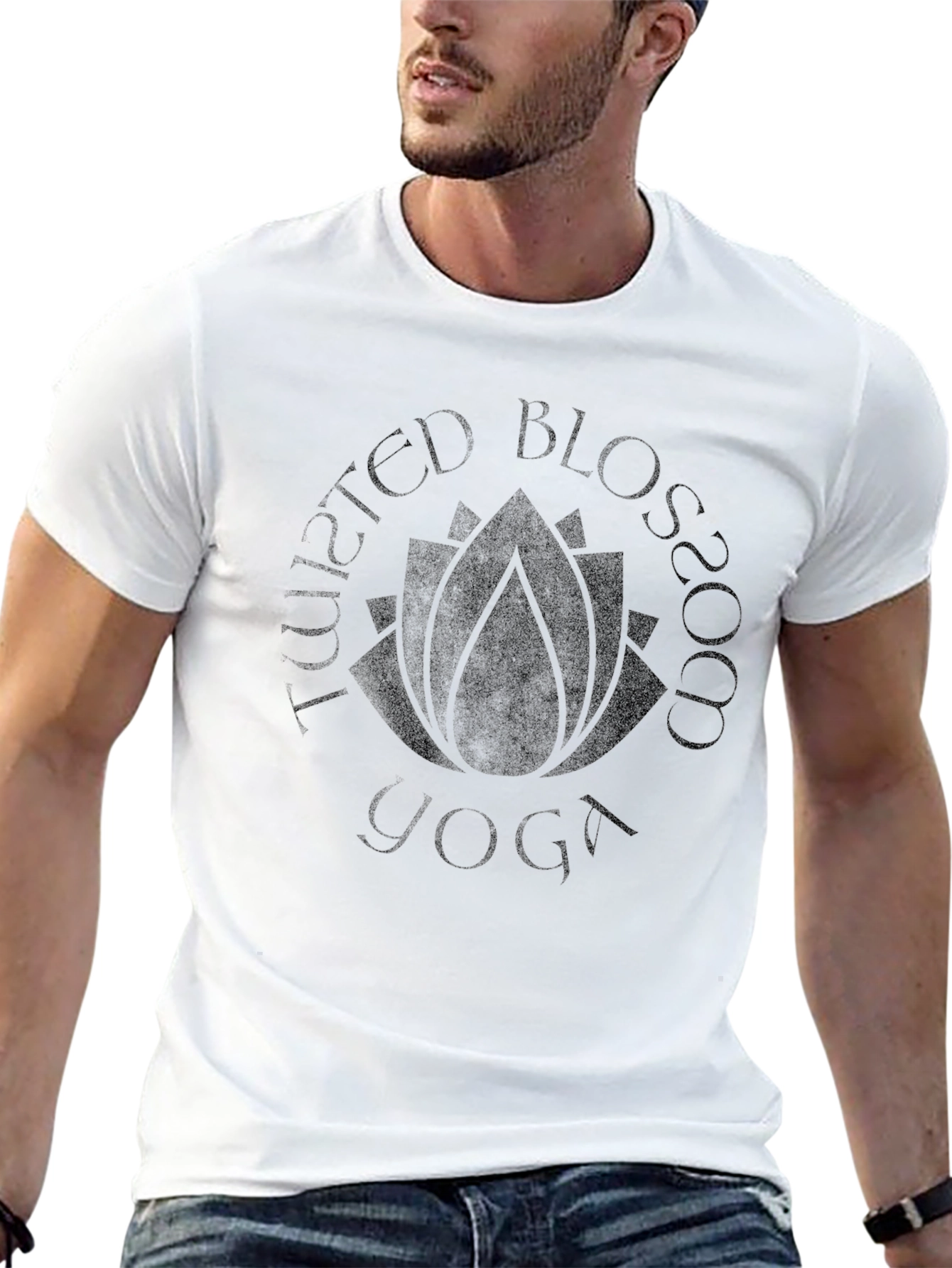 Twisted Blossom Yoga Graphic T-Shirt