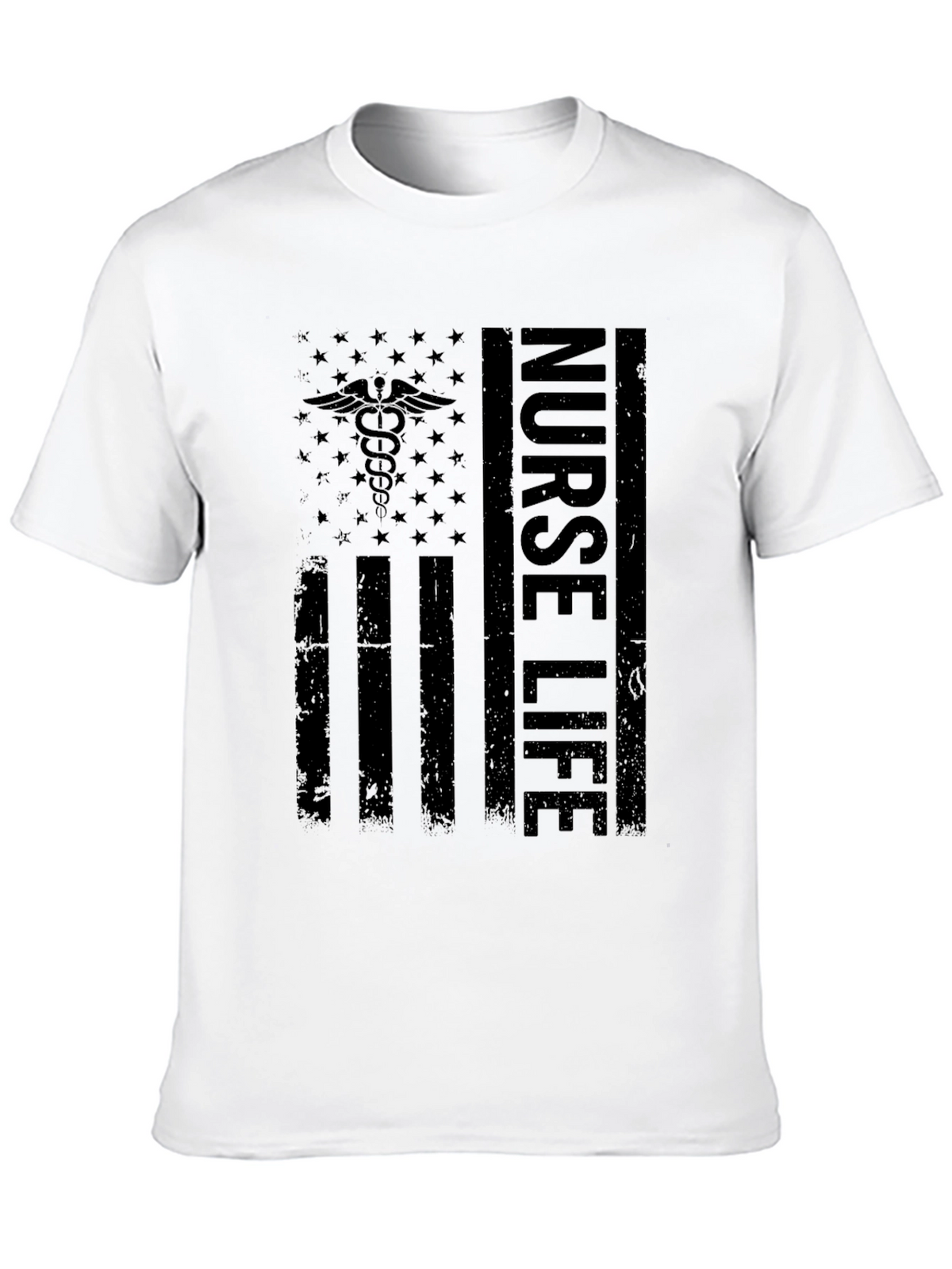 Nurse Life Flag T-Shirt - Black