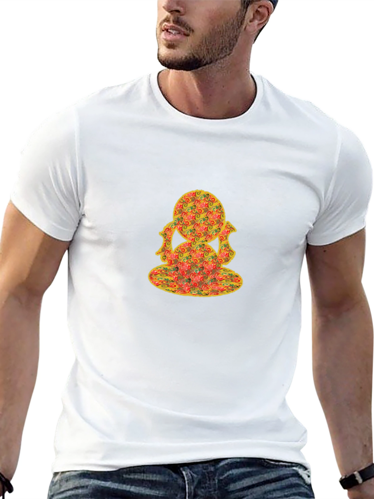 Unique Pattern Black T-Shirt
