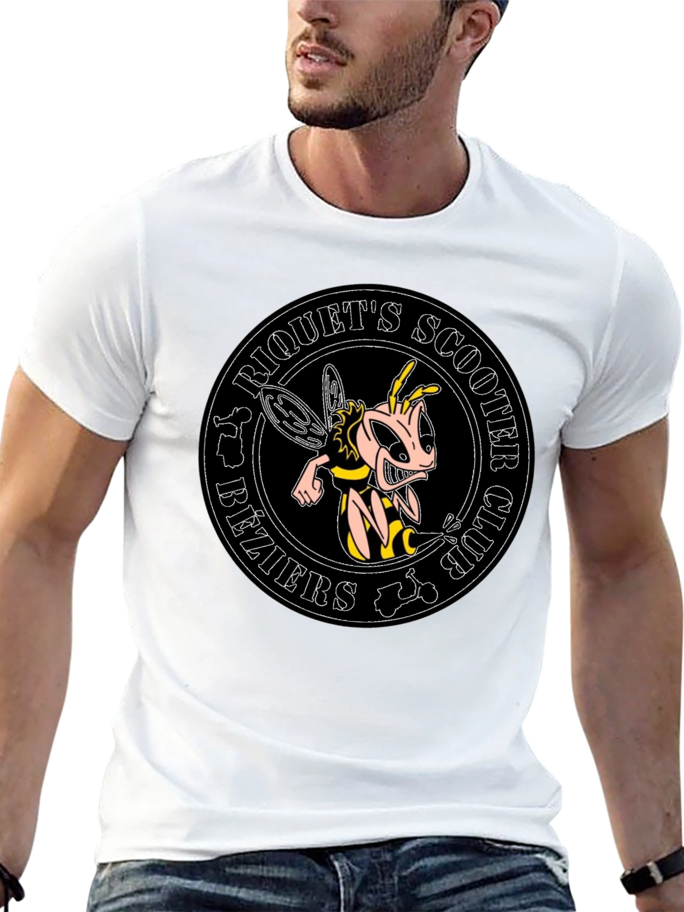 Riquets Scooter Club Bee Graphic Black T-Shirt