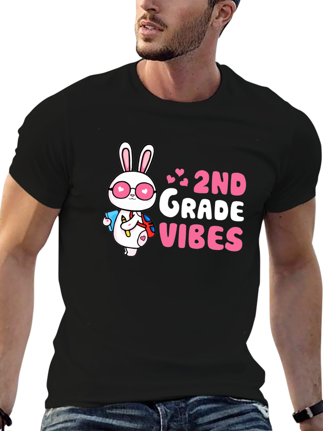 2nd Grade Vibes Bunny Graphic Tee