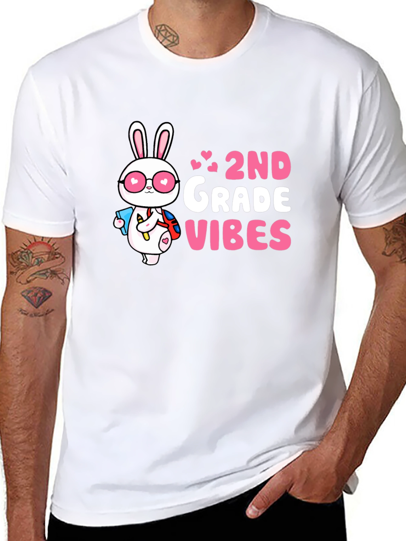 2nd Grade Vibes Bunny Graphic Tee