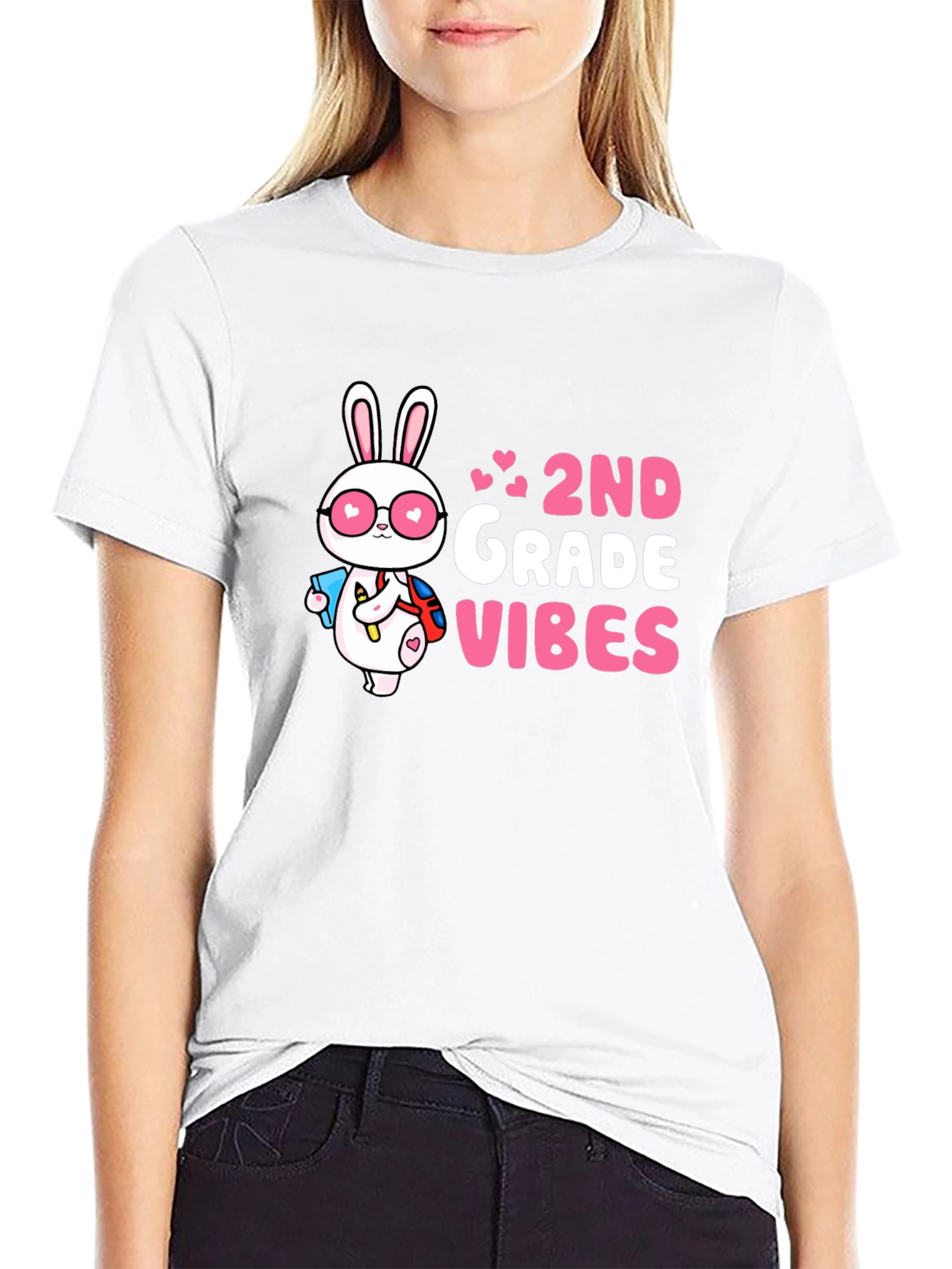 2nd Grade Vibes Bunny Graphic Tee
