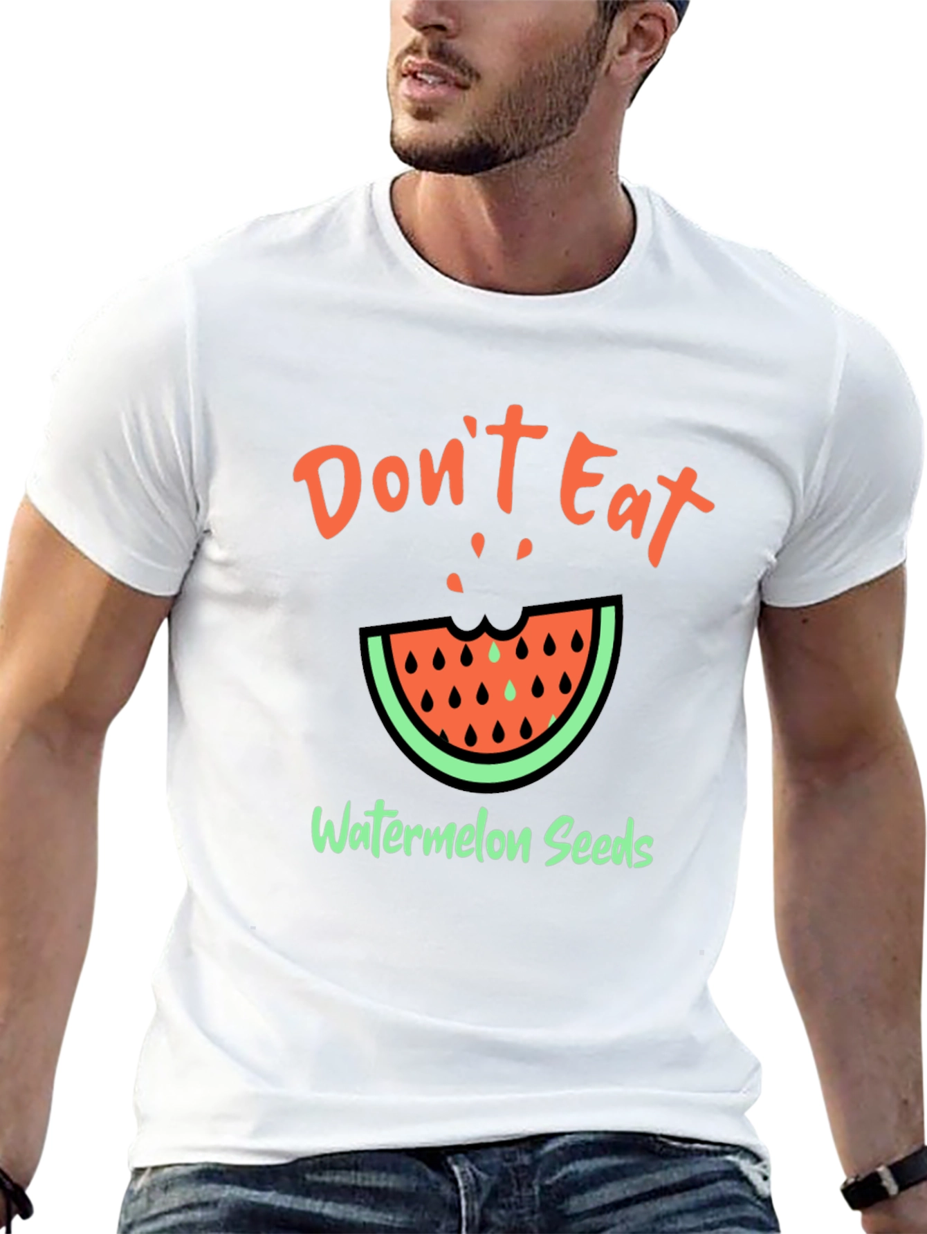 Funny Watermelon Seeds Graphic T-Shirt